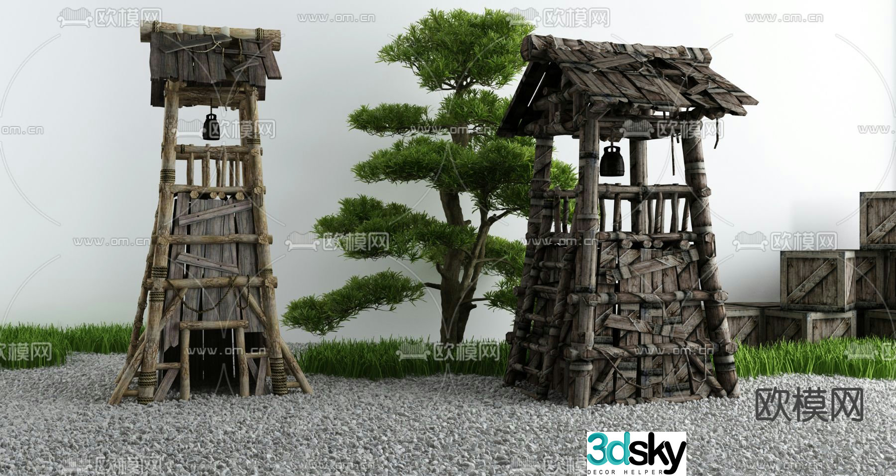 Courtyard landscape sketch 3D model