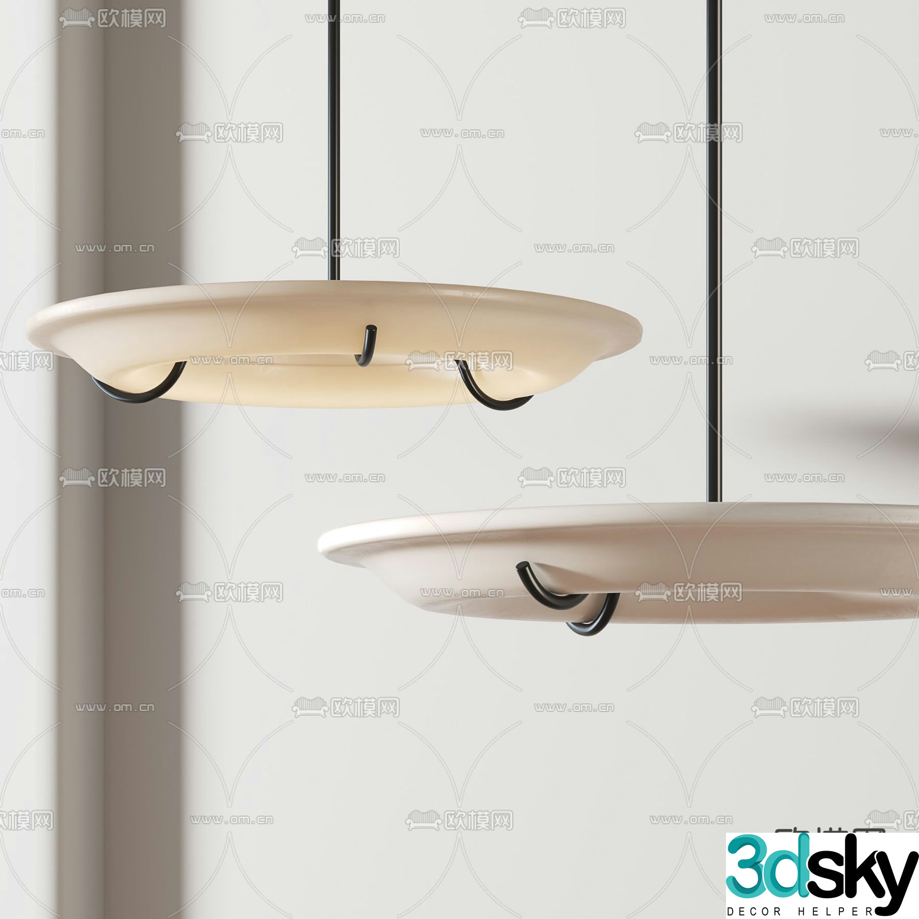 Medieval style chandelier ring chandelier 3d model
