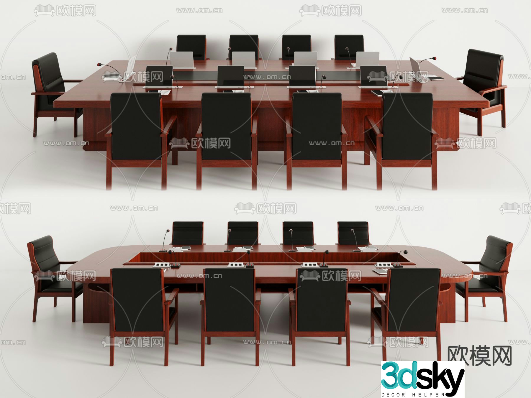 Chinese style conference table conference table 3d model