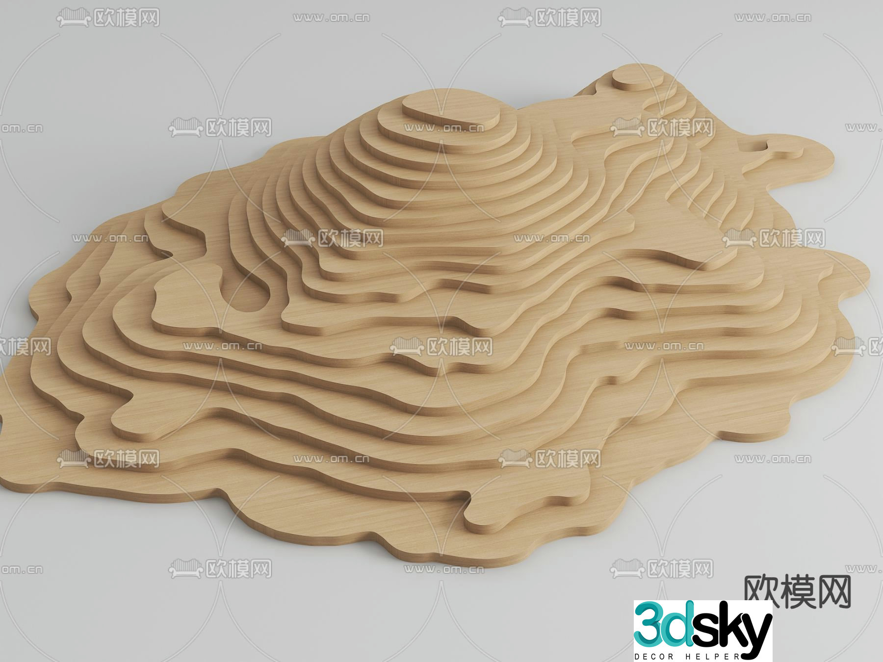 Micro-terrain terraced mountain soil slope 3D model