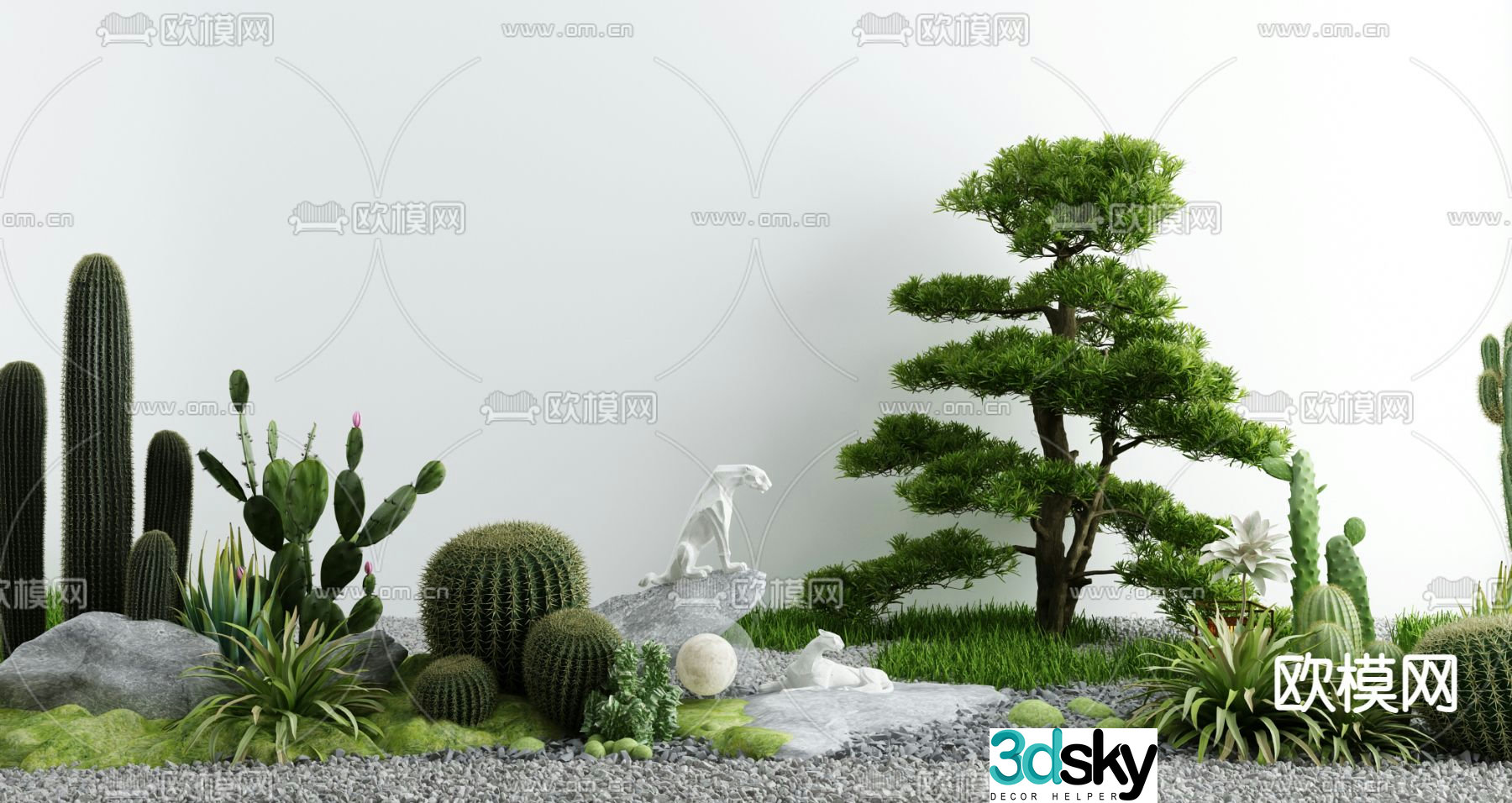 Courtyard landscape sketch 3D model
