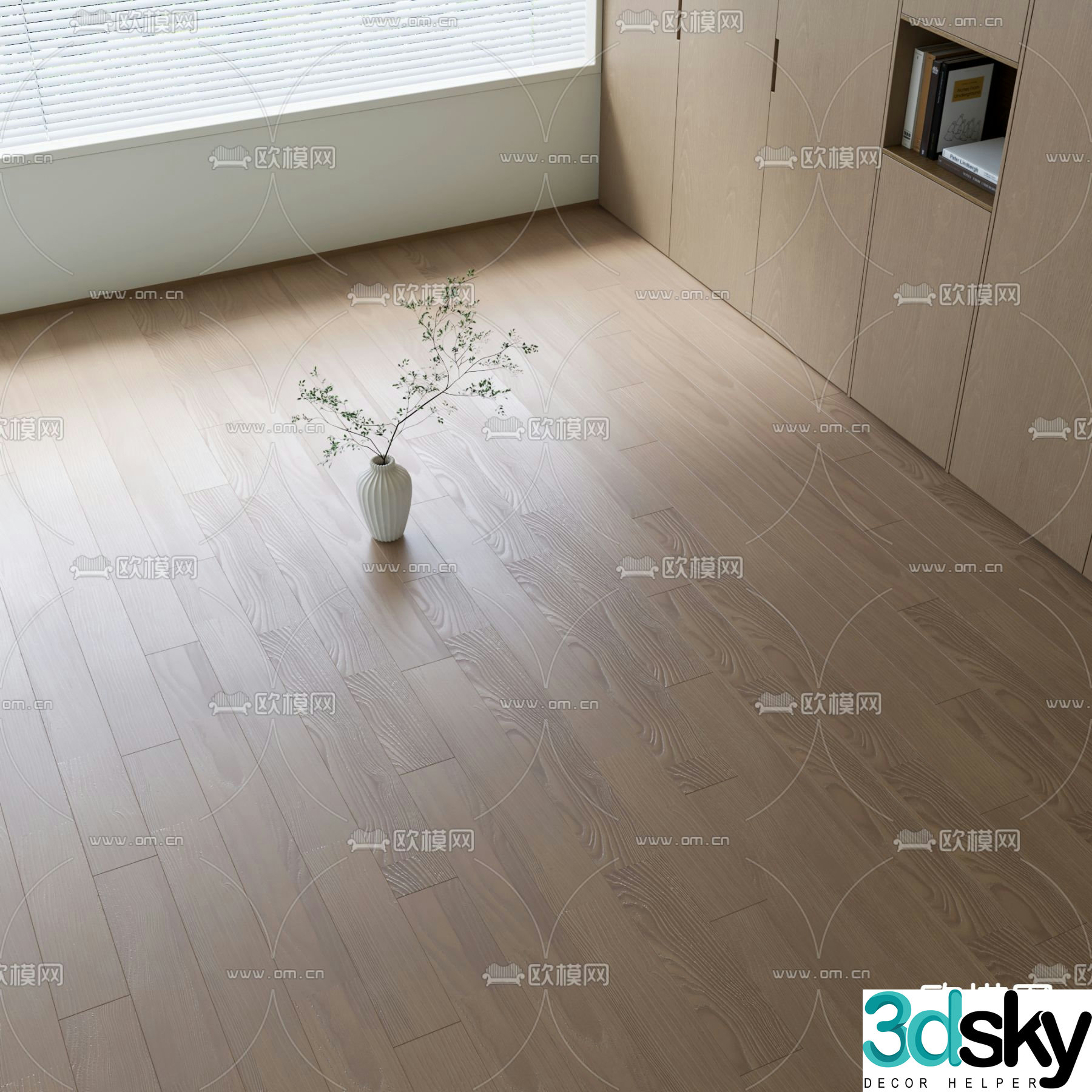 Wood floor wood grain tile 3d model