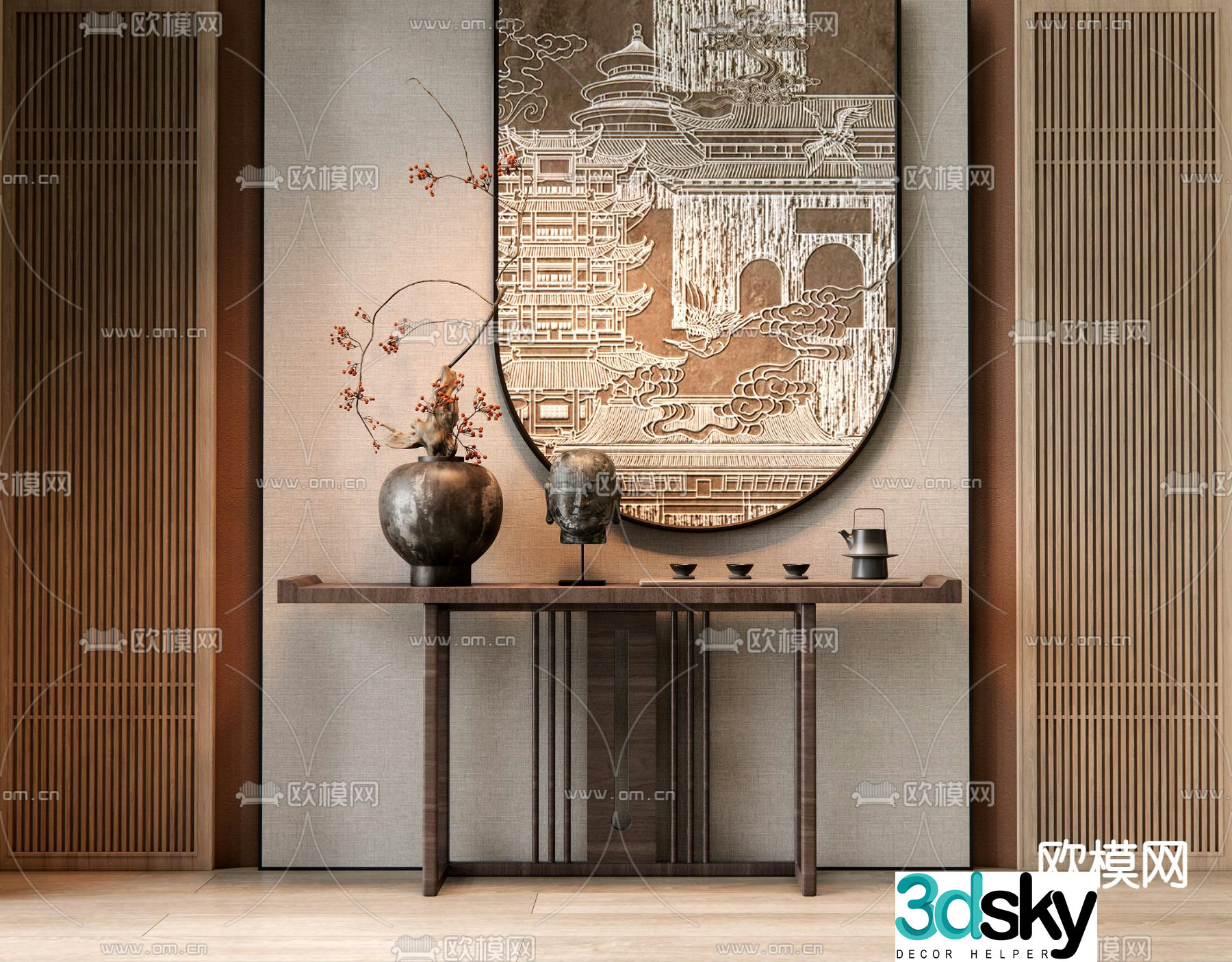New Chinese-style Duanjingdai 3D model