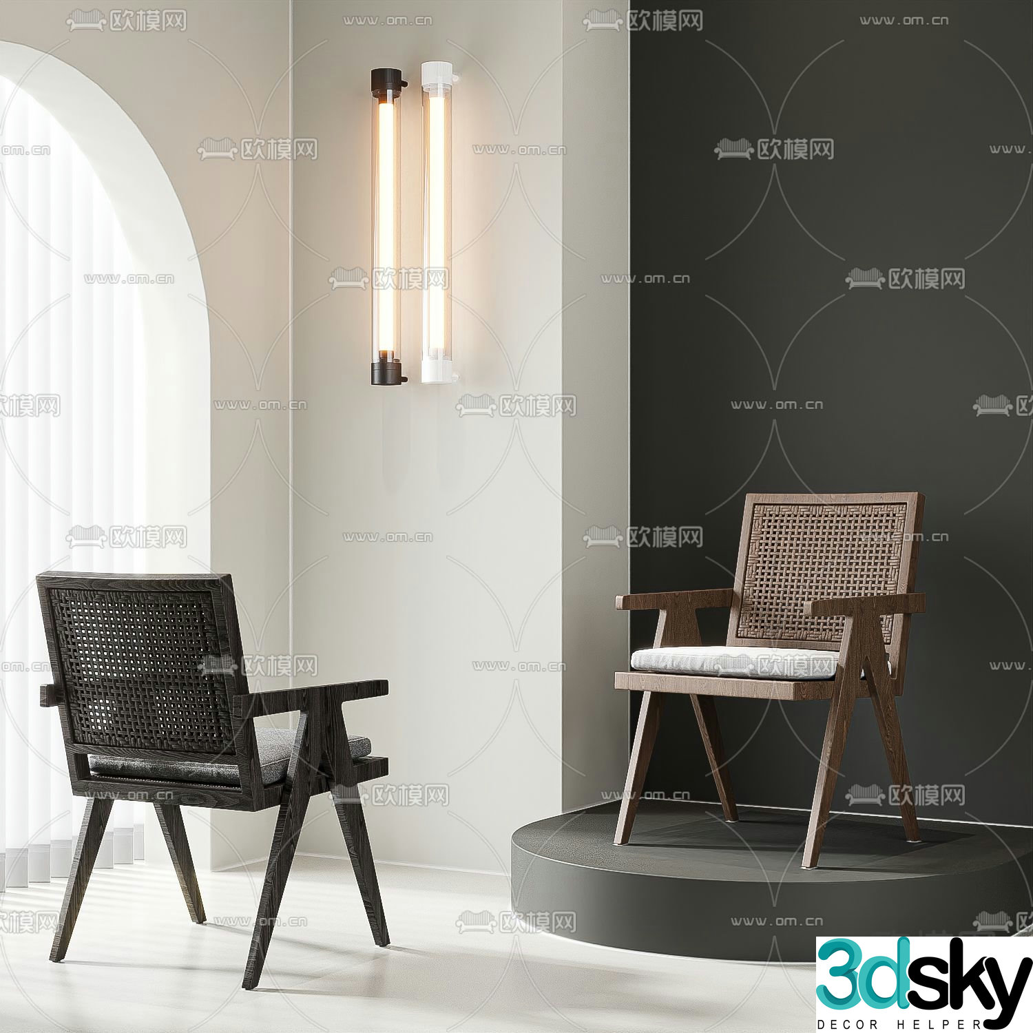 Wabi-sabi chair dining chair 3d model
