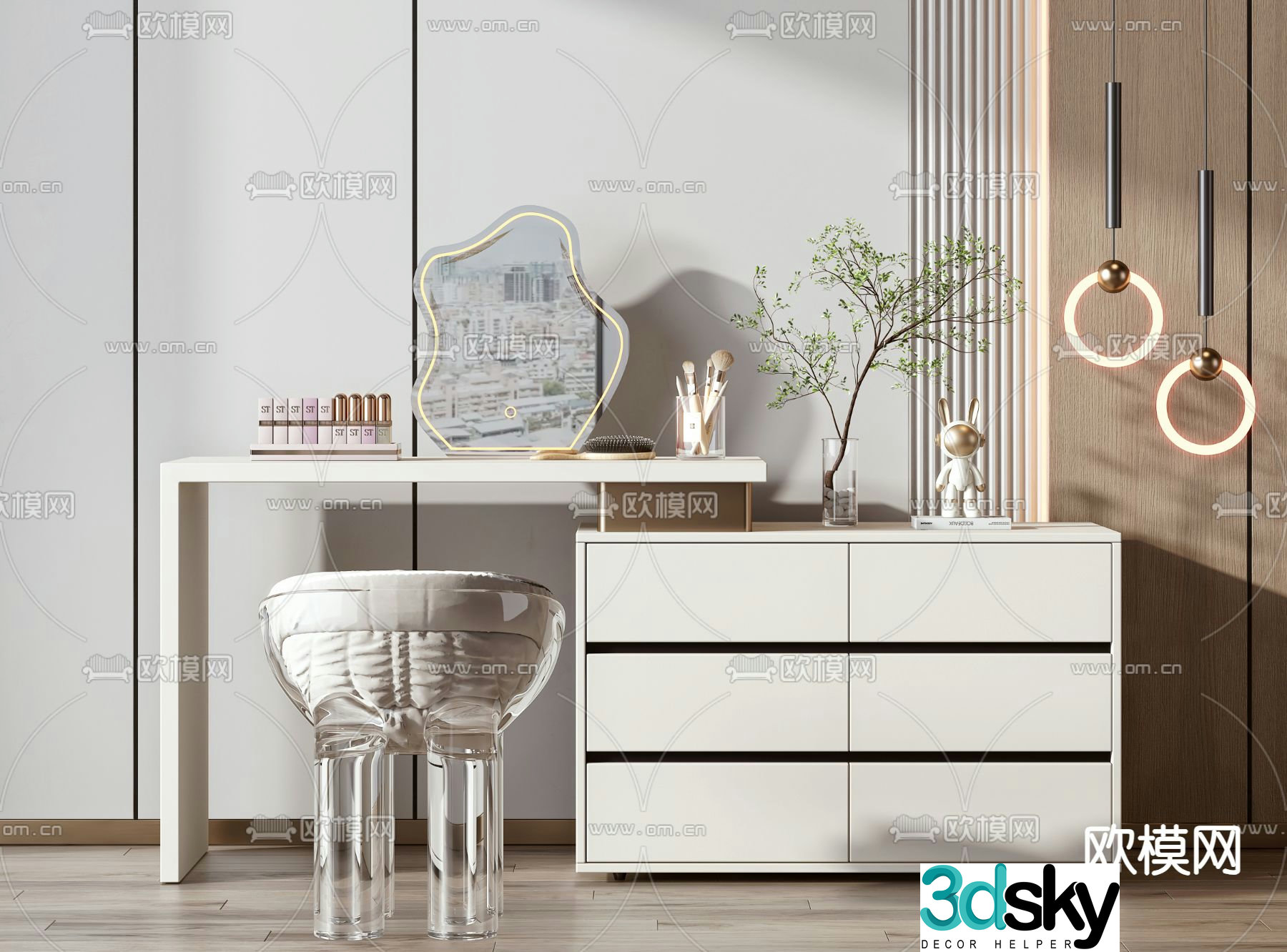 Modern dressing table dressing table 3d model