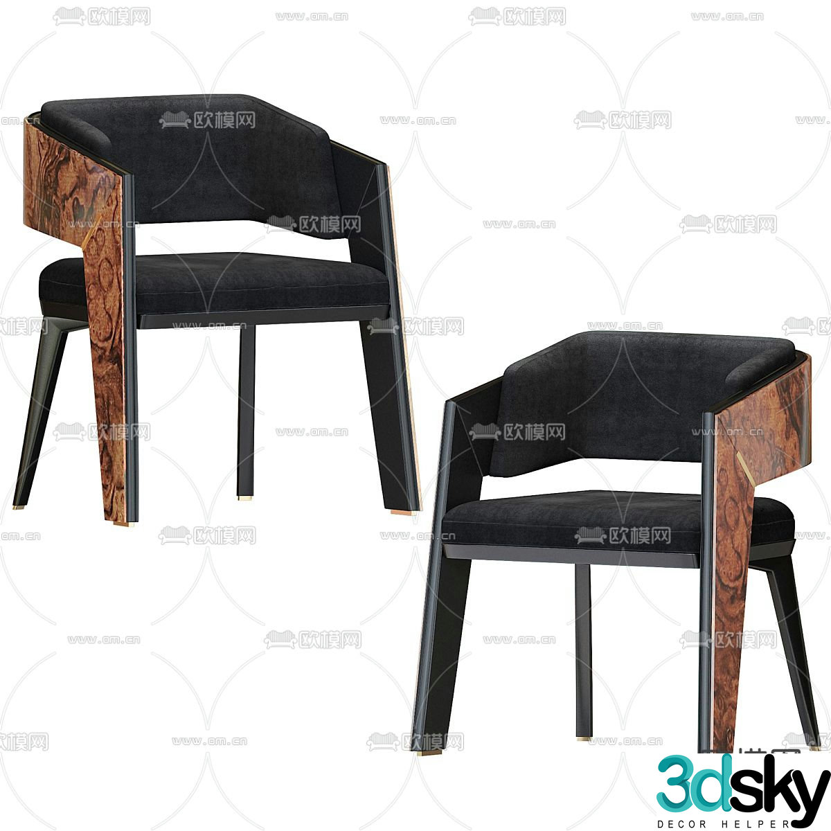 Wabi-sabi chair dining chair 3d model