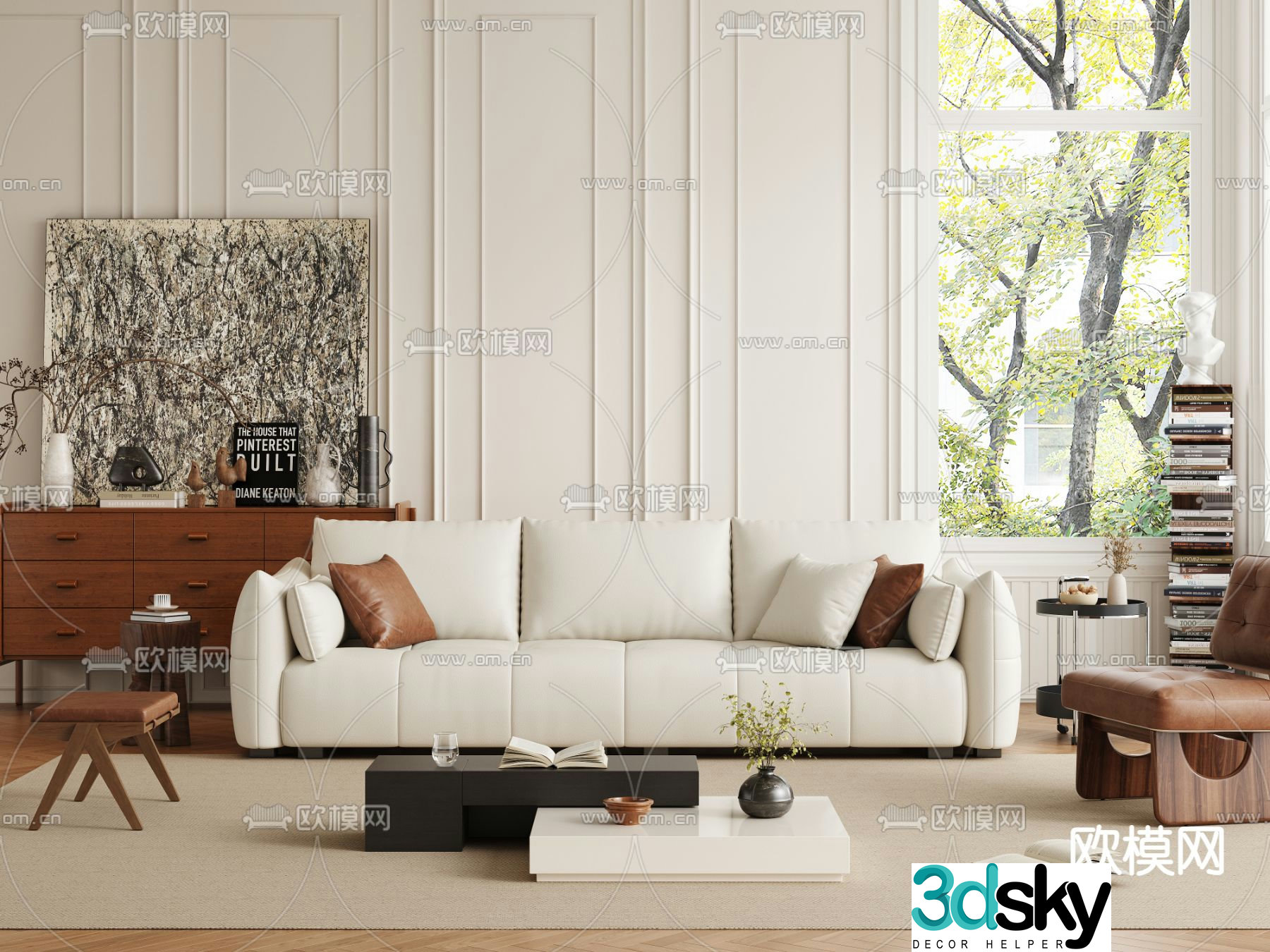 Medieval style modular sofa 3D model