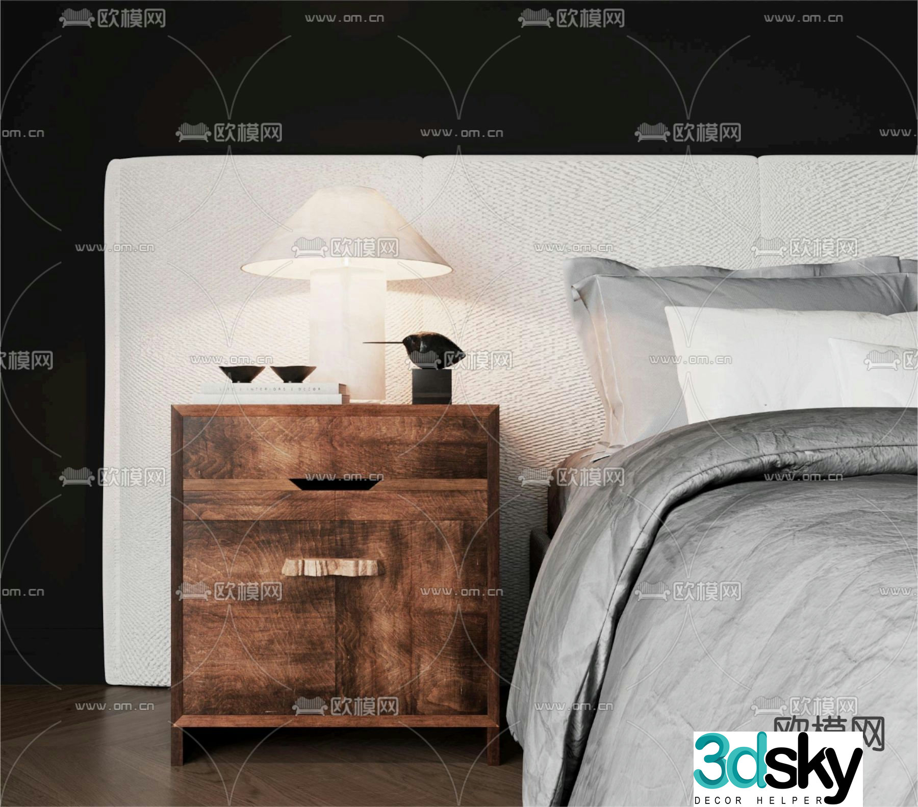 wabi-sabi bedside table 3d model