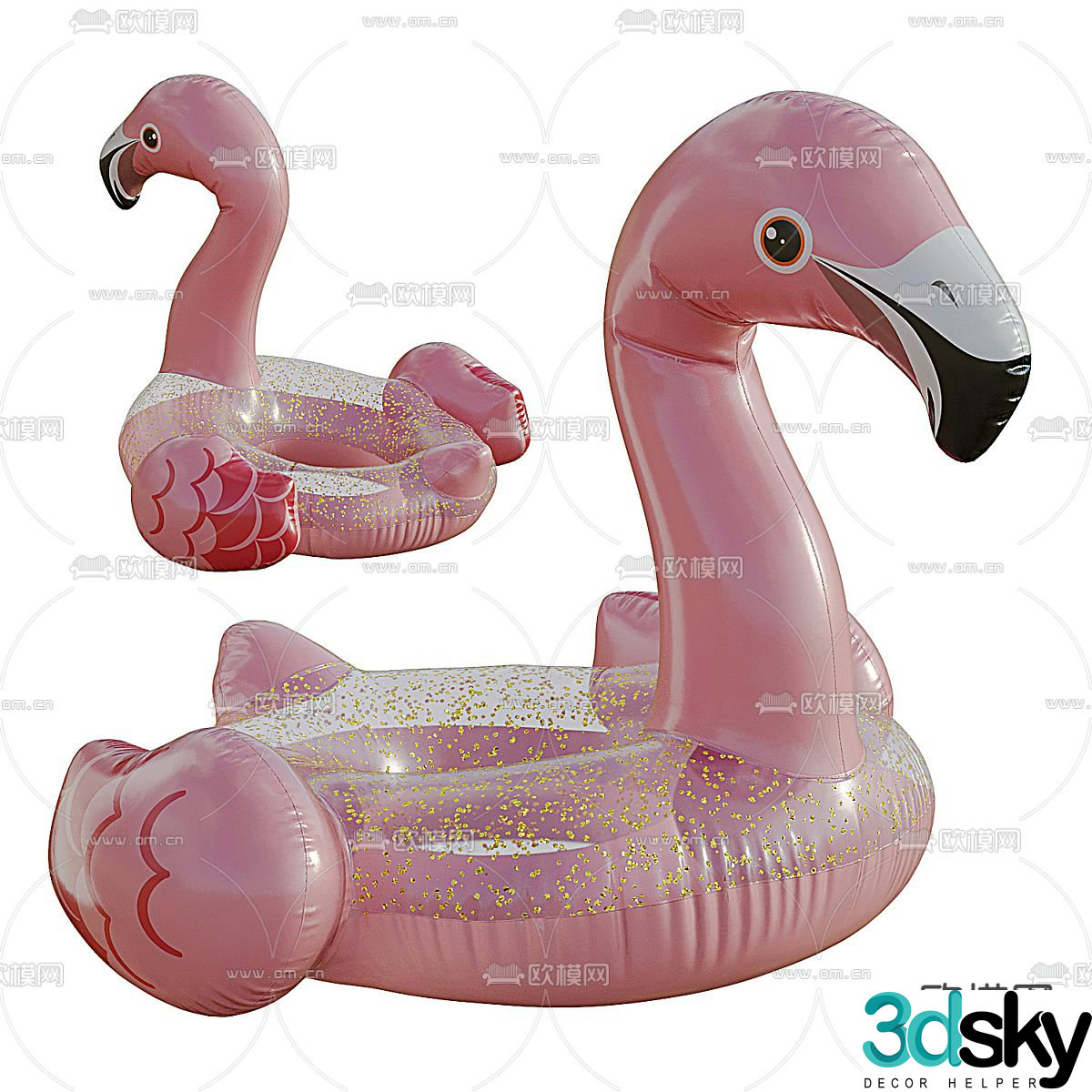 Flamingo swimming ring children’s swimming ring 3d model