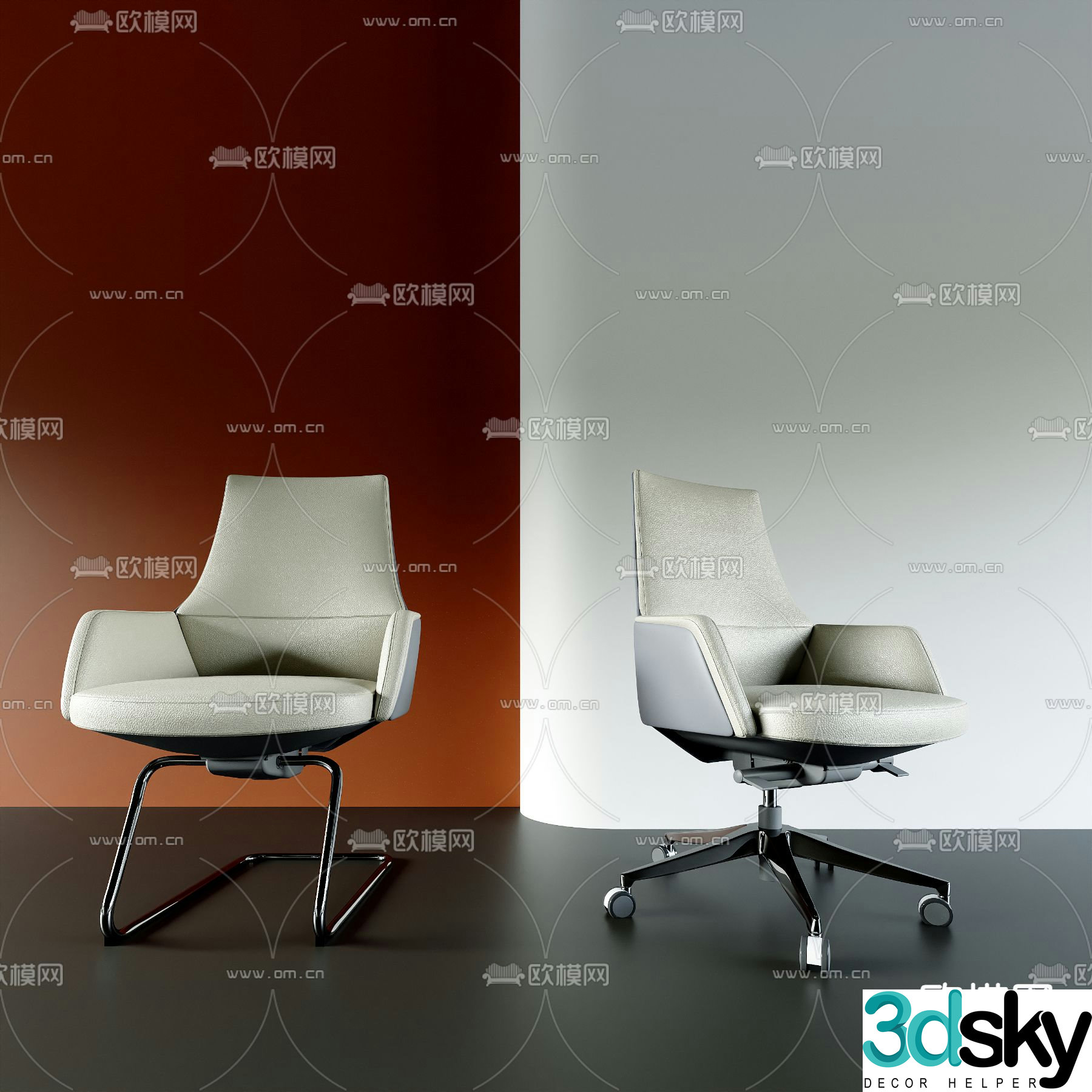 Office chair conference chair shift chair staff chair 3d model