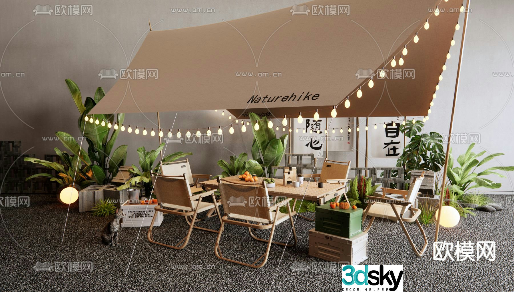 Outdoor tables and chairs camping tables and chairs 3d model