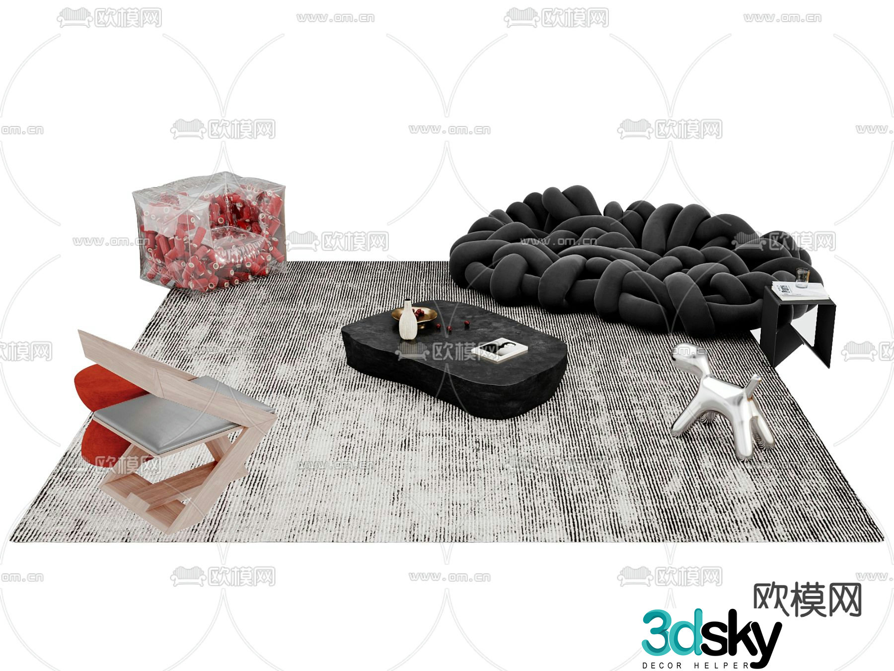 python sofa modular sofa 3d model