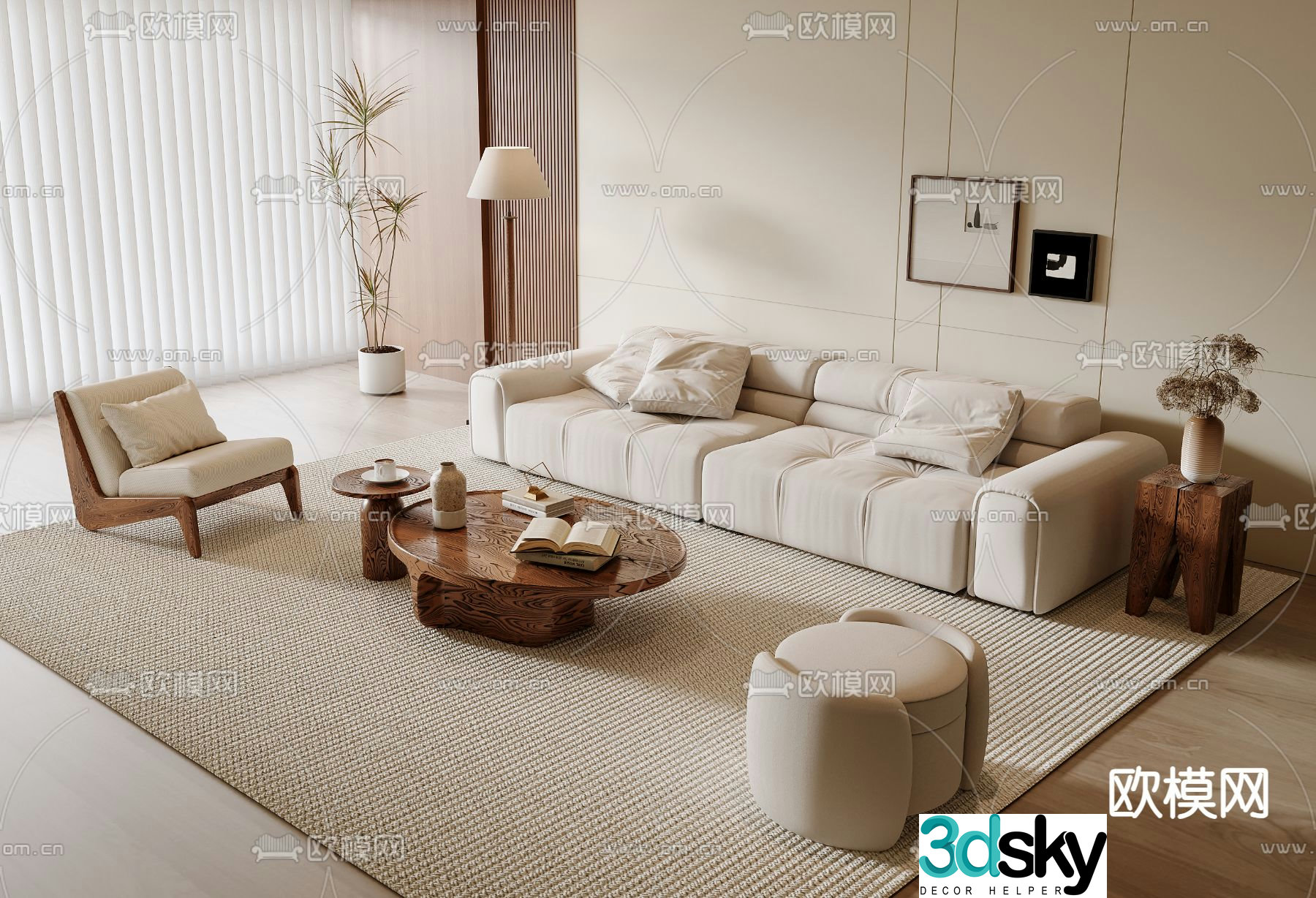 Medieval style modular sofa 3D model