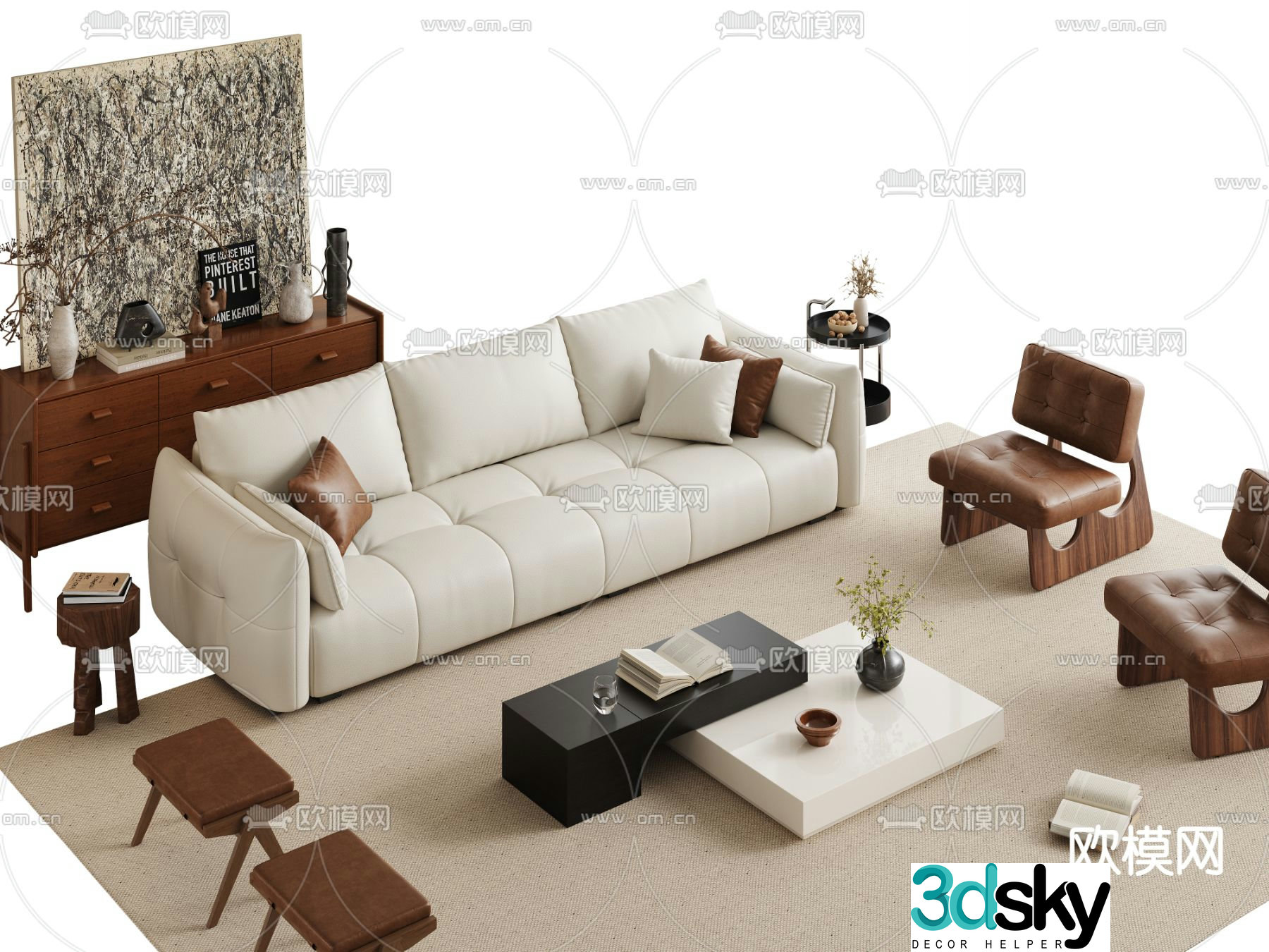Wabi Sabi modular sofa 3d model