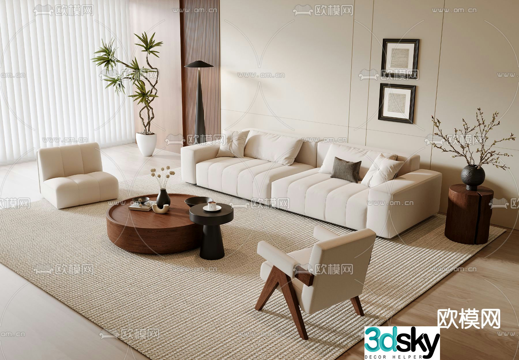 Medieval style modular sofa 3D model