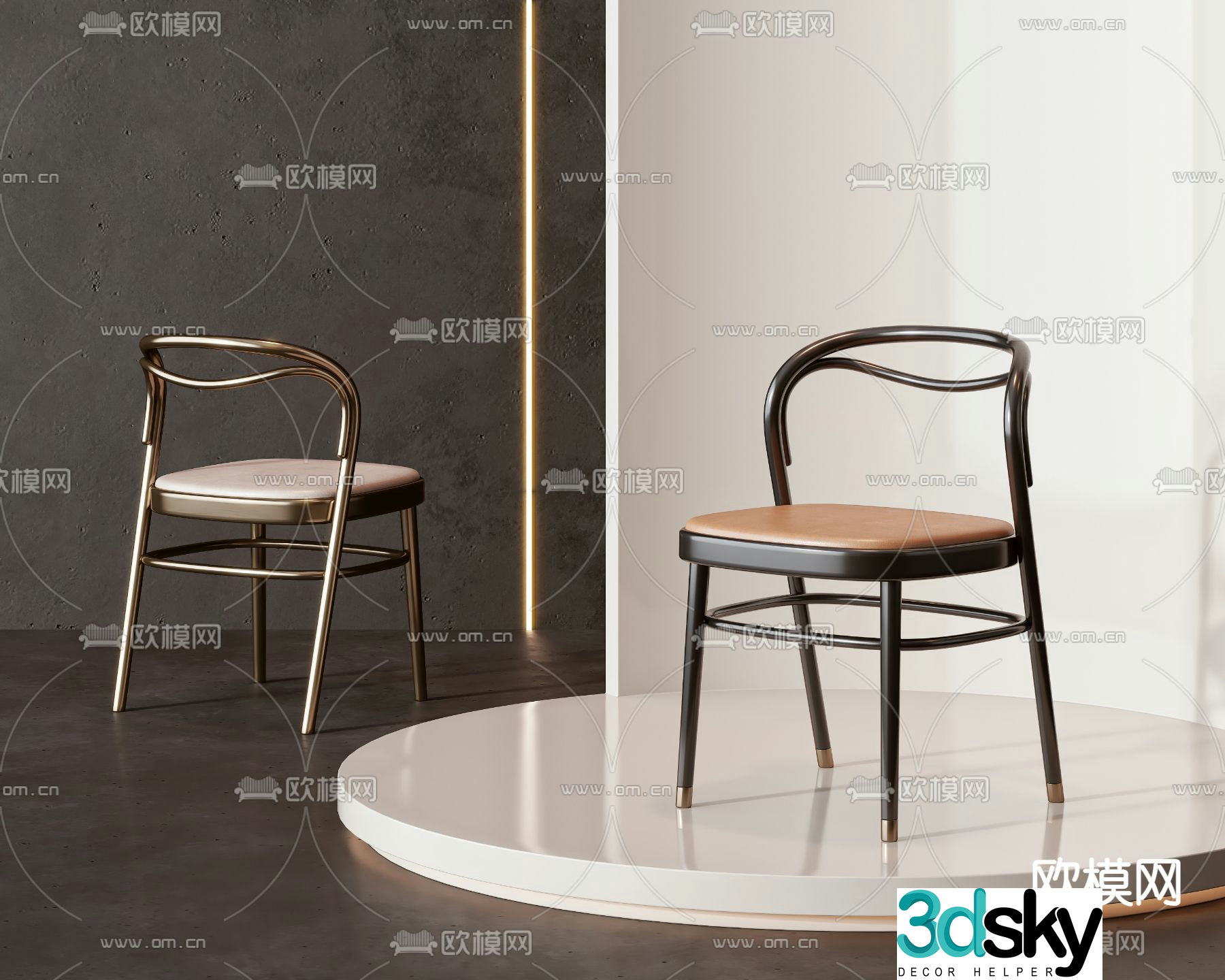 New Chinese style chair dining chair 3d model
