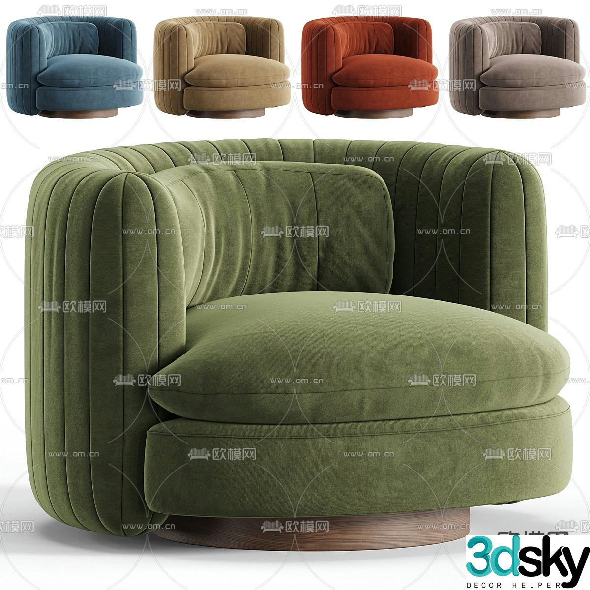 Soho single sofa leisure sofa 3d model
