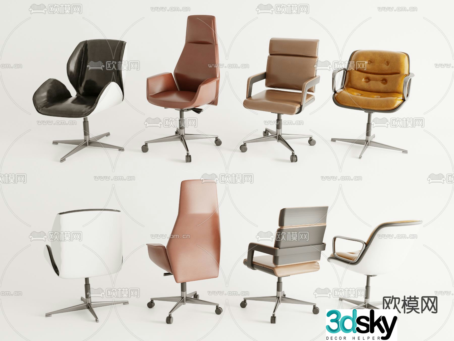Modern office chair swivel chair shift chair staff chair 3d model