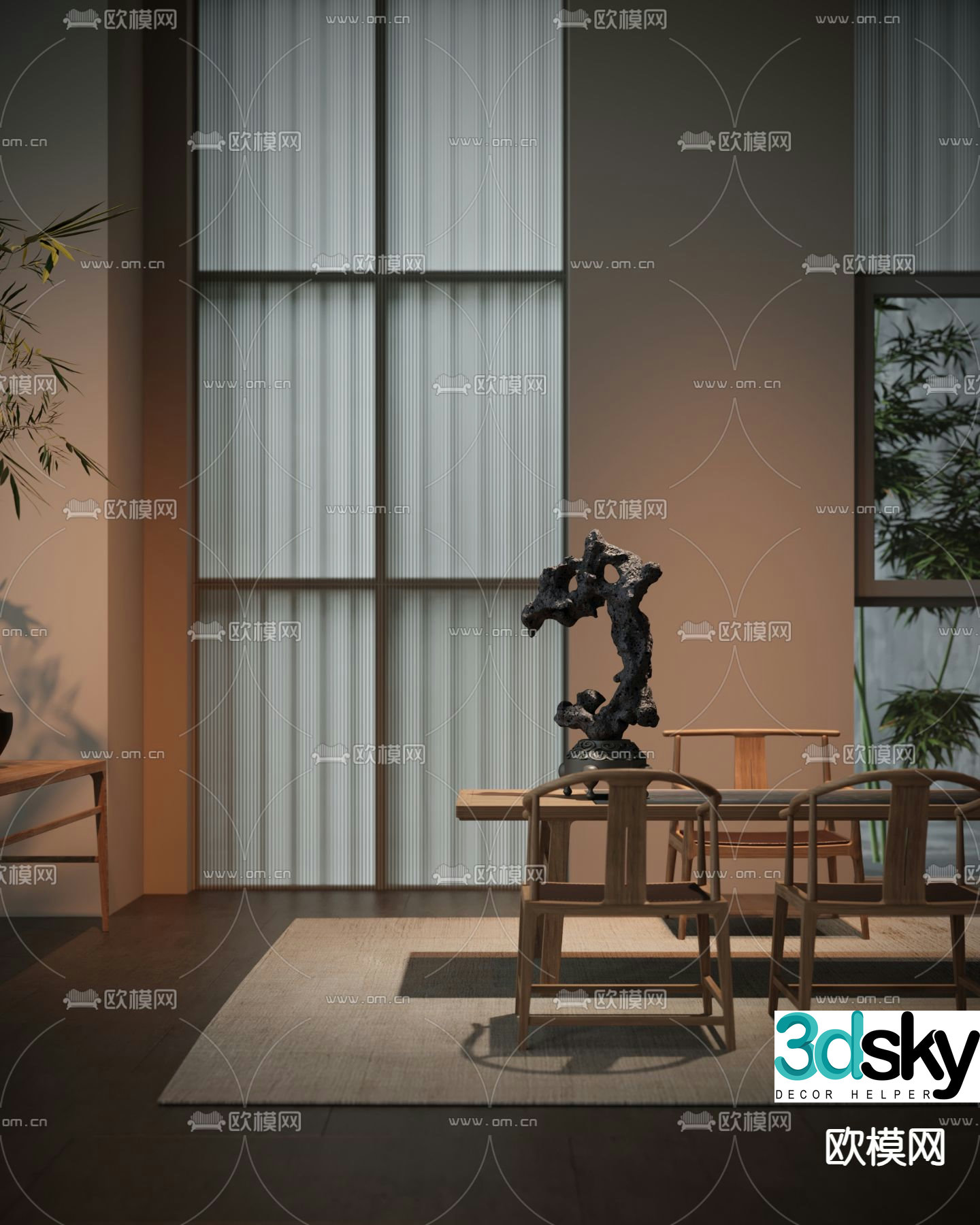 New Chinese style tea table tea table 3d model