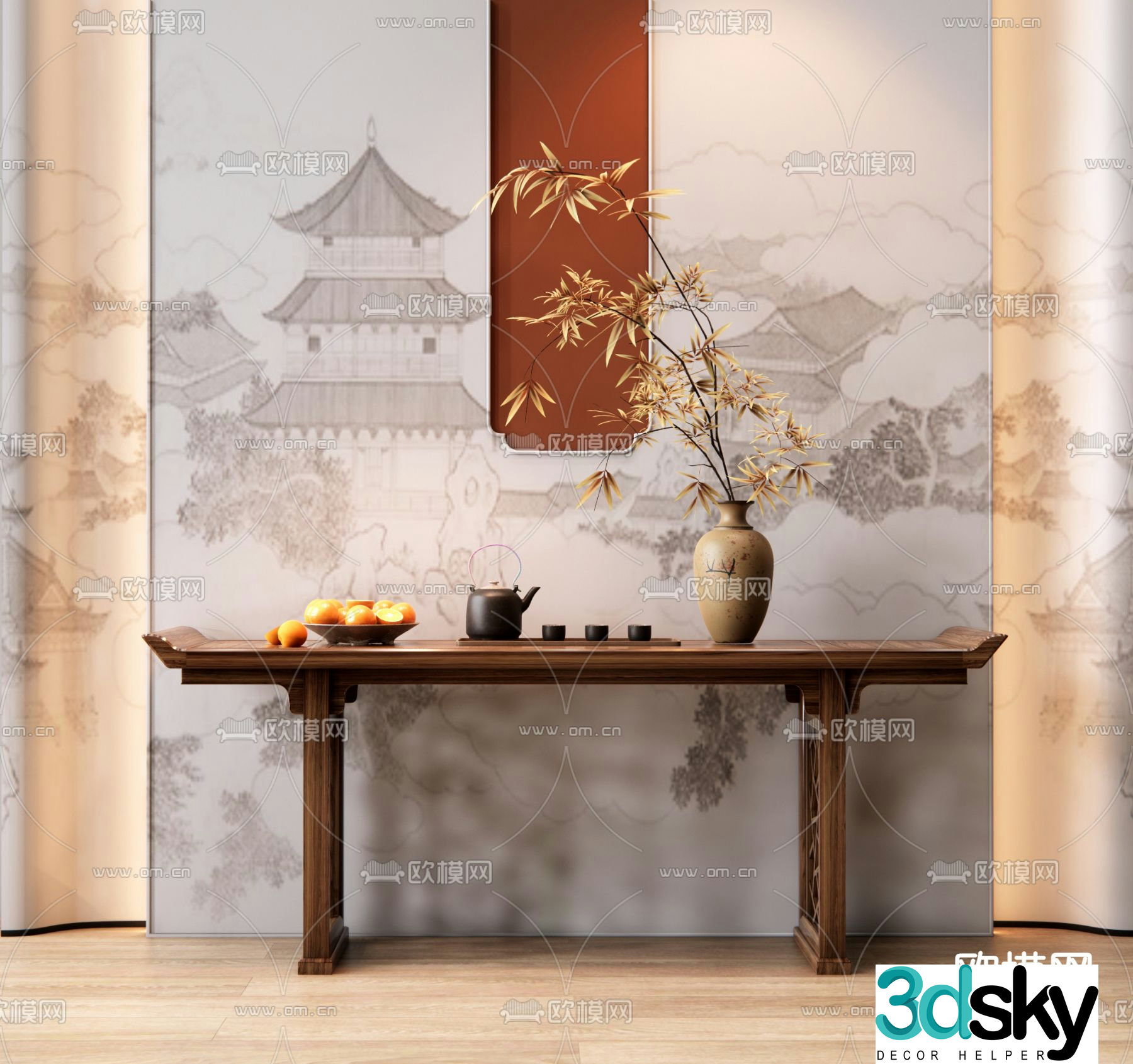 New Chinese-style Duanjingdai 3D model