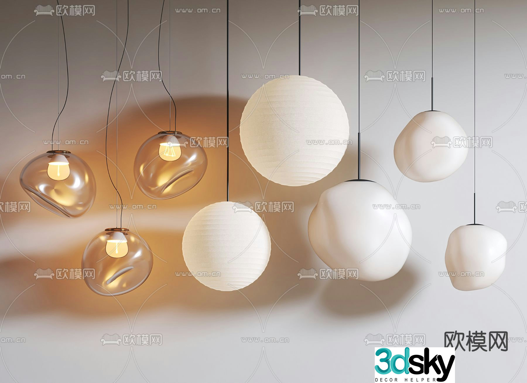 Light luxury chandeliers Restaurant chandeliers 3D model