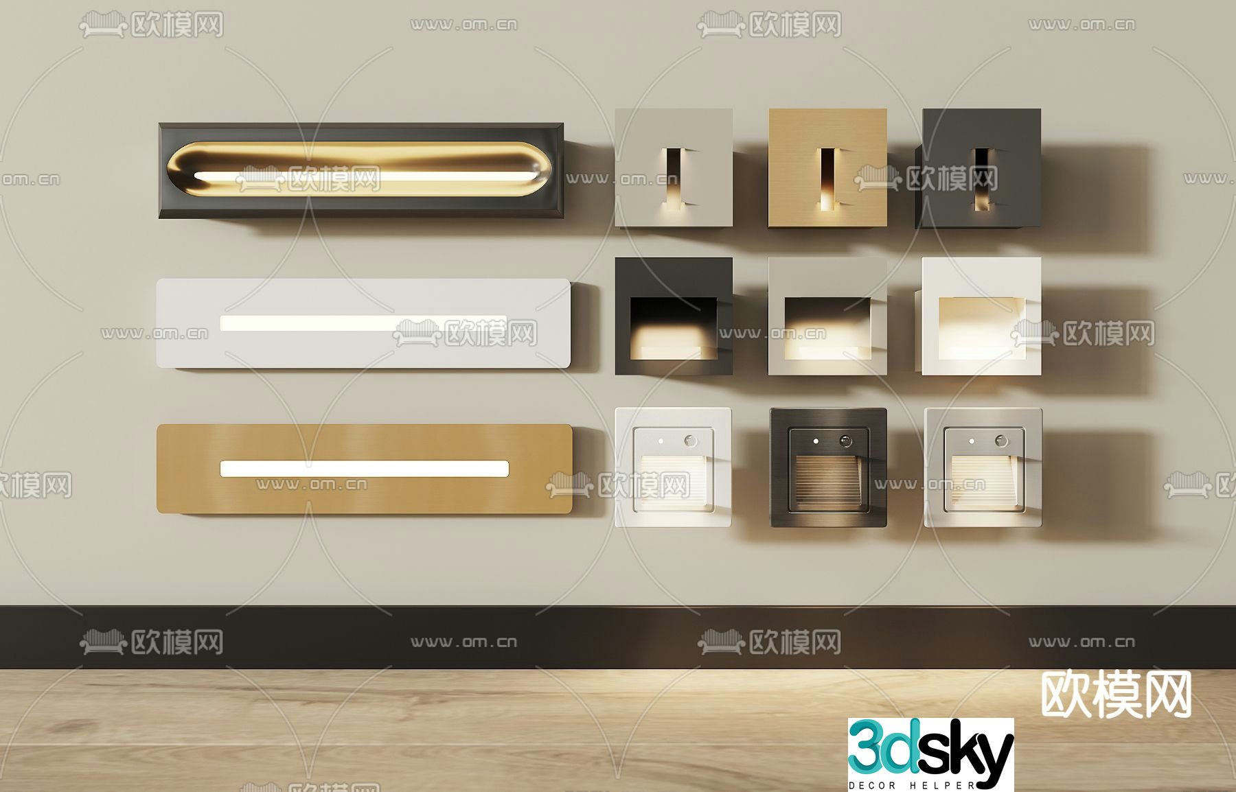 Stair light sensor light wall light floor light 3d model