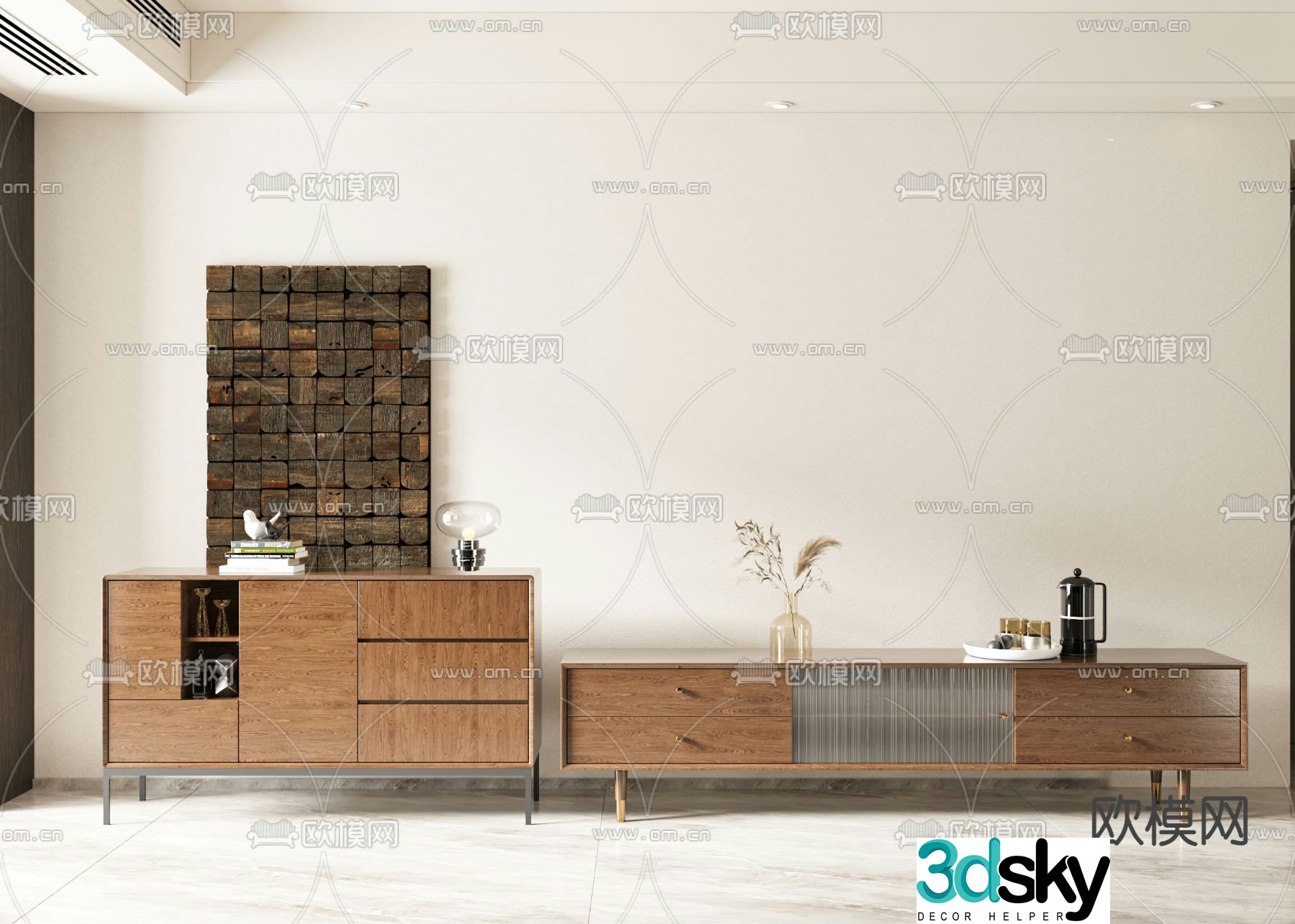 Wasabi TV Cabinet End View Cabinet Entrance Cabinet Side Cabinet 3D Model