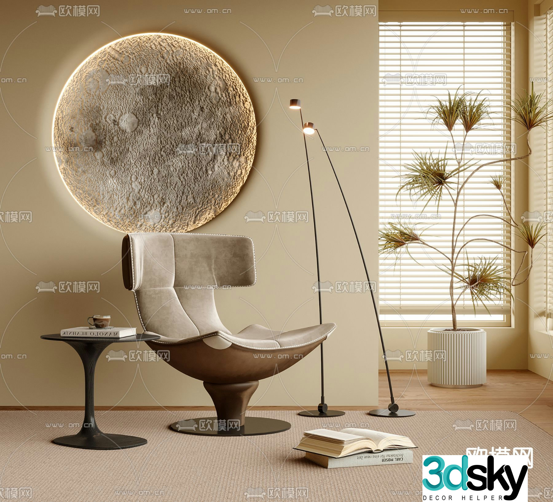 Modern chair leisure chair 3d model