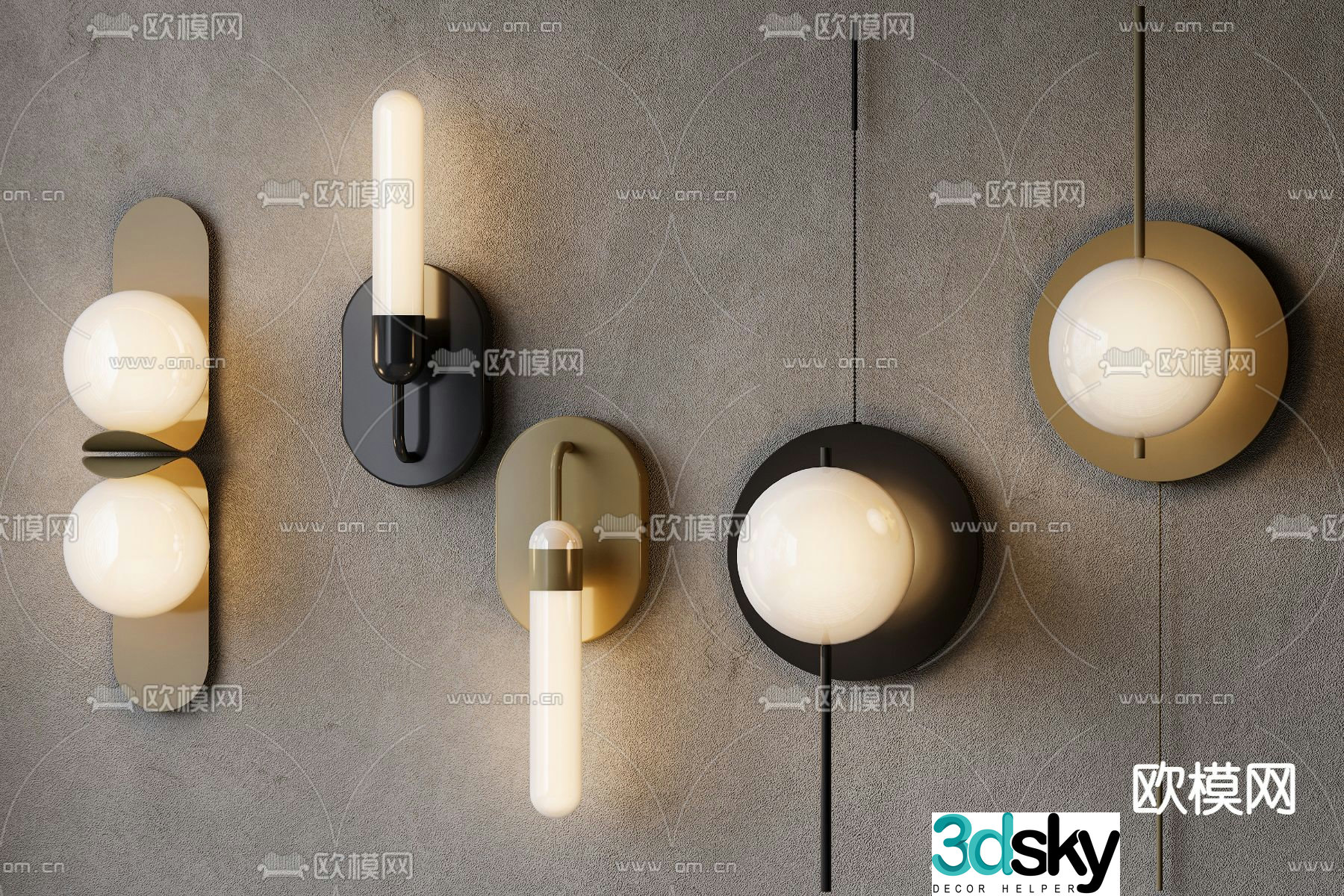 Light luxury wall lamp 3D model