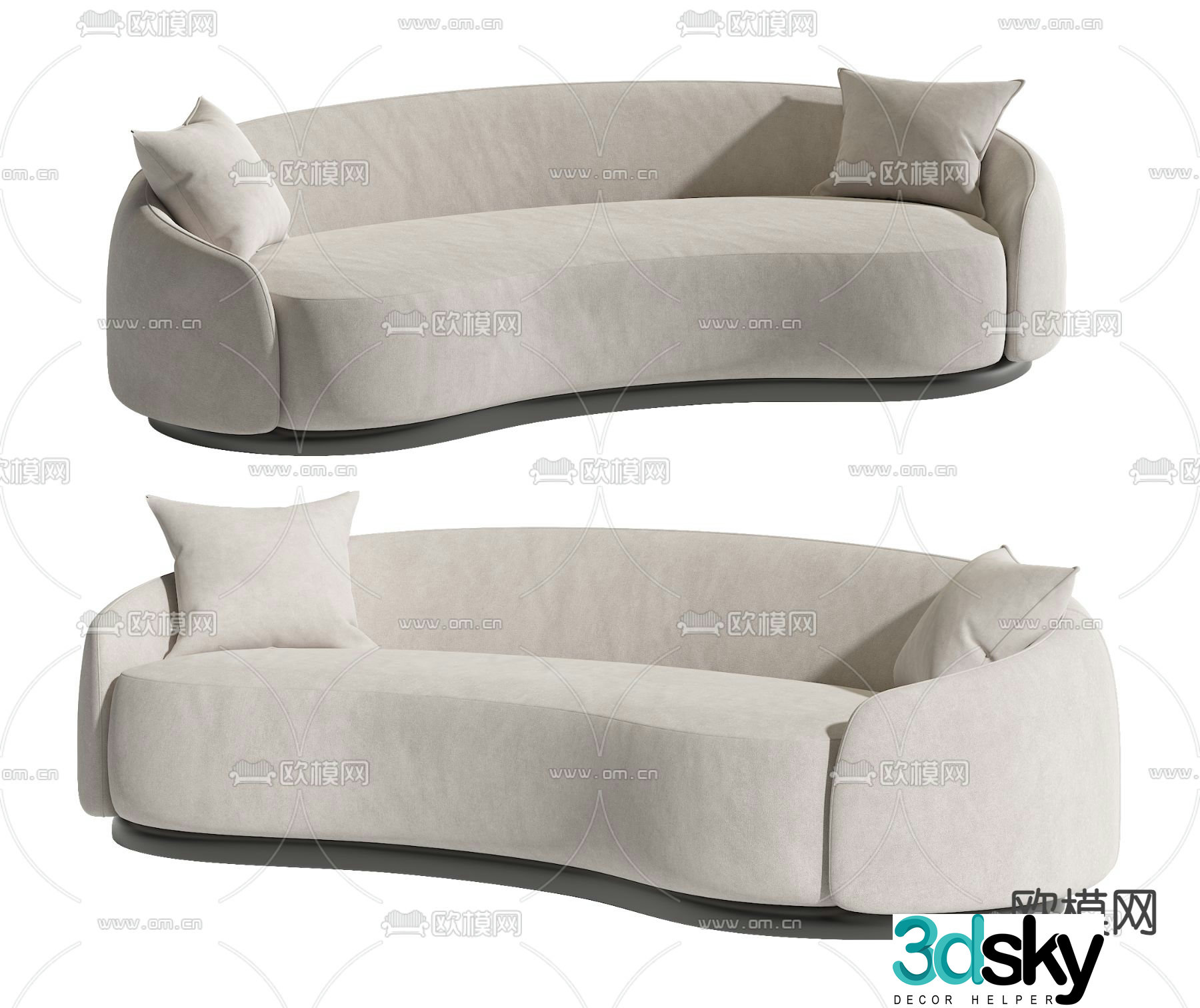 Special shaped sofa curved sofa 3d model