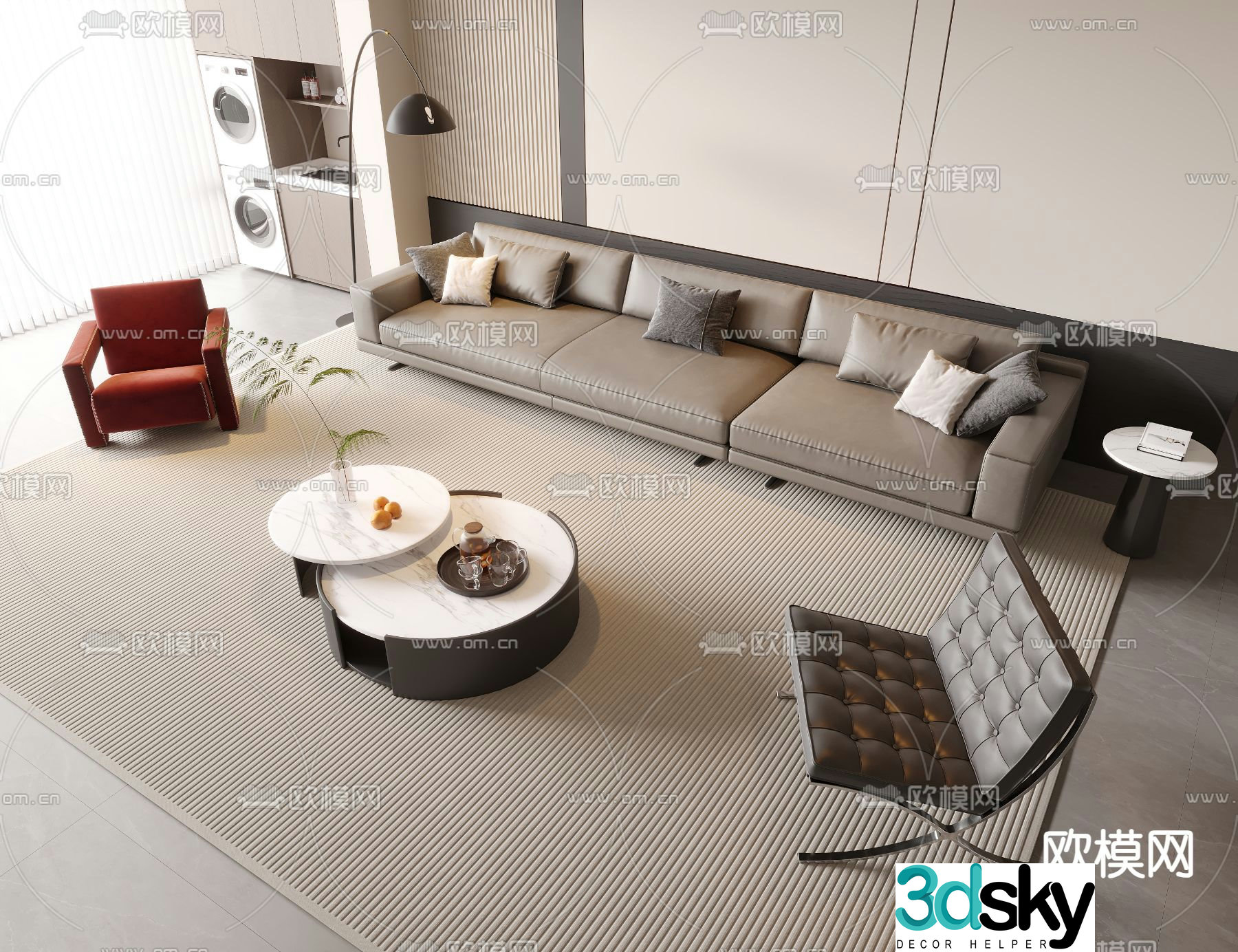 Modern sectional sofa 3d model