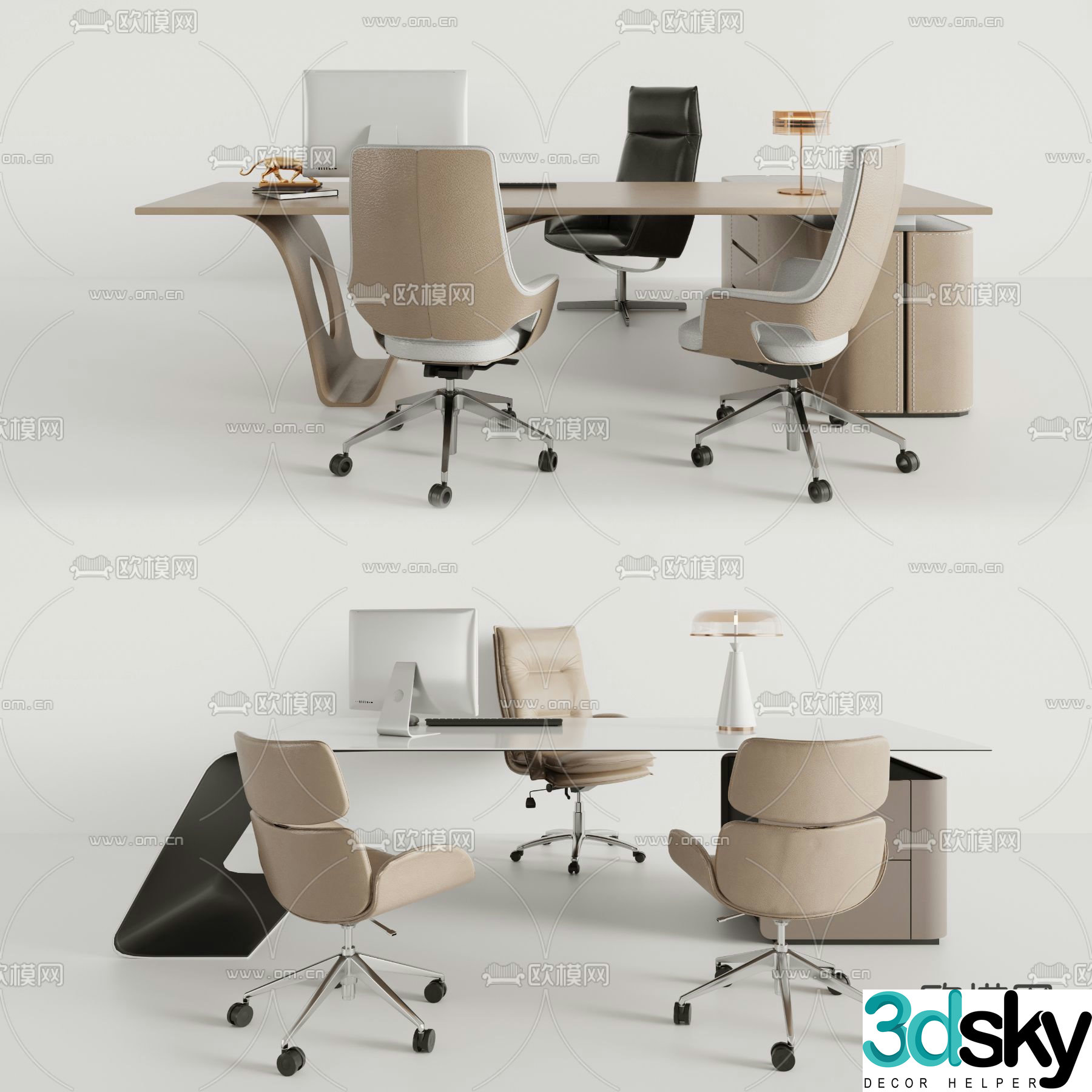 Desk desk desk boss desk 3d model