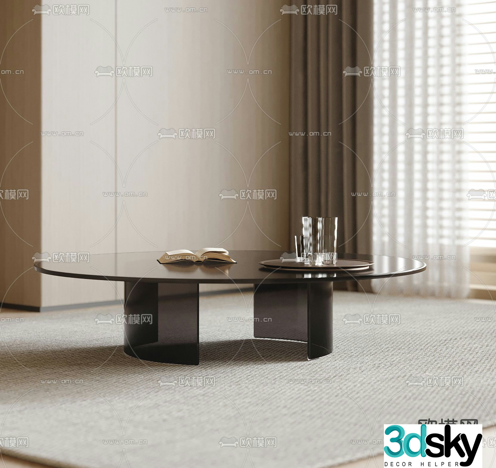 Round coffee table 3d model
