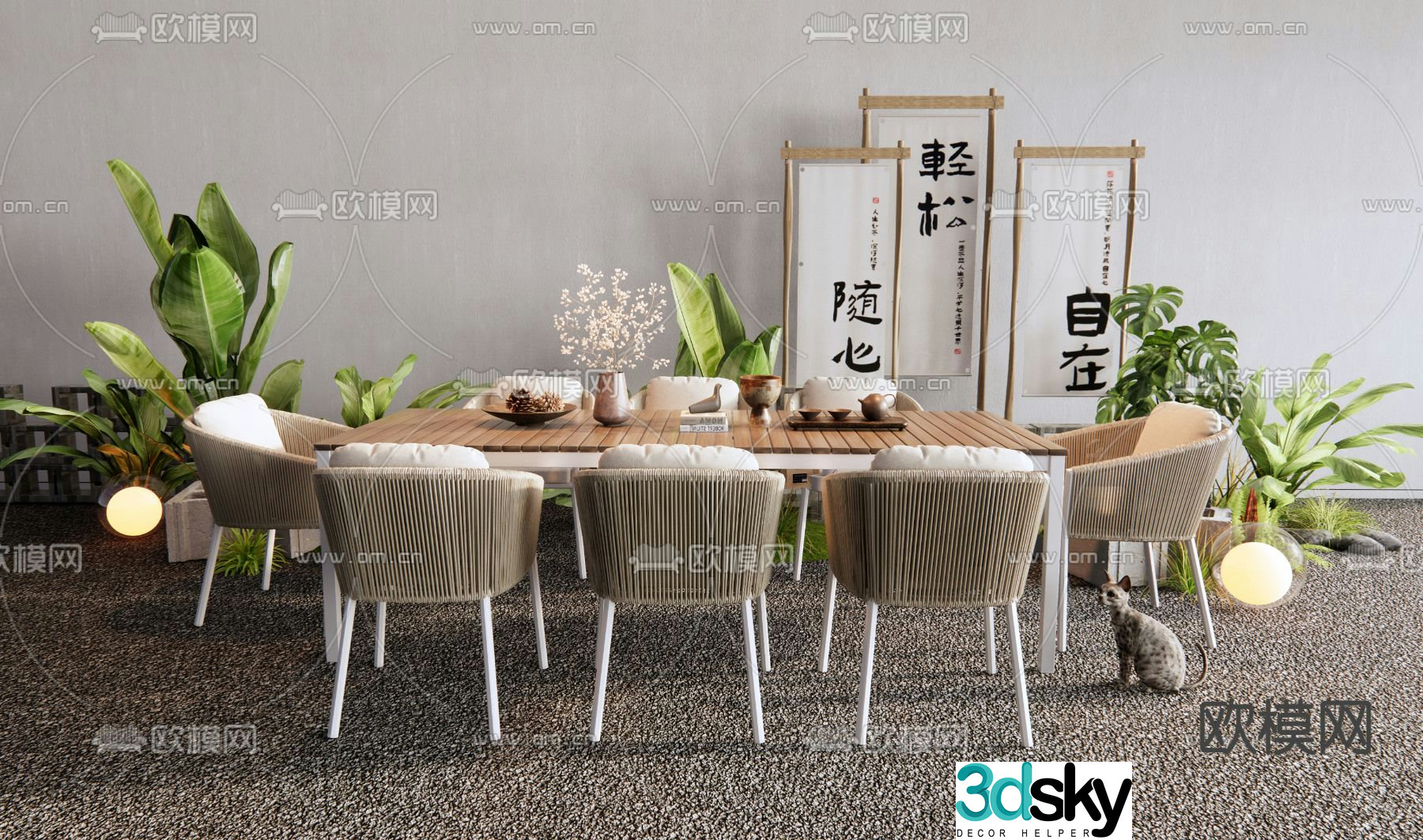 Outdoor tables and chairs commercial outdoor 3d model