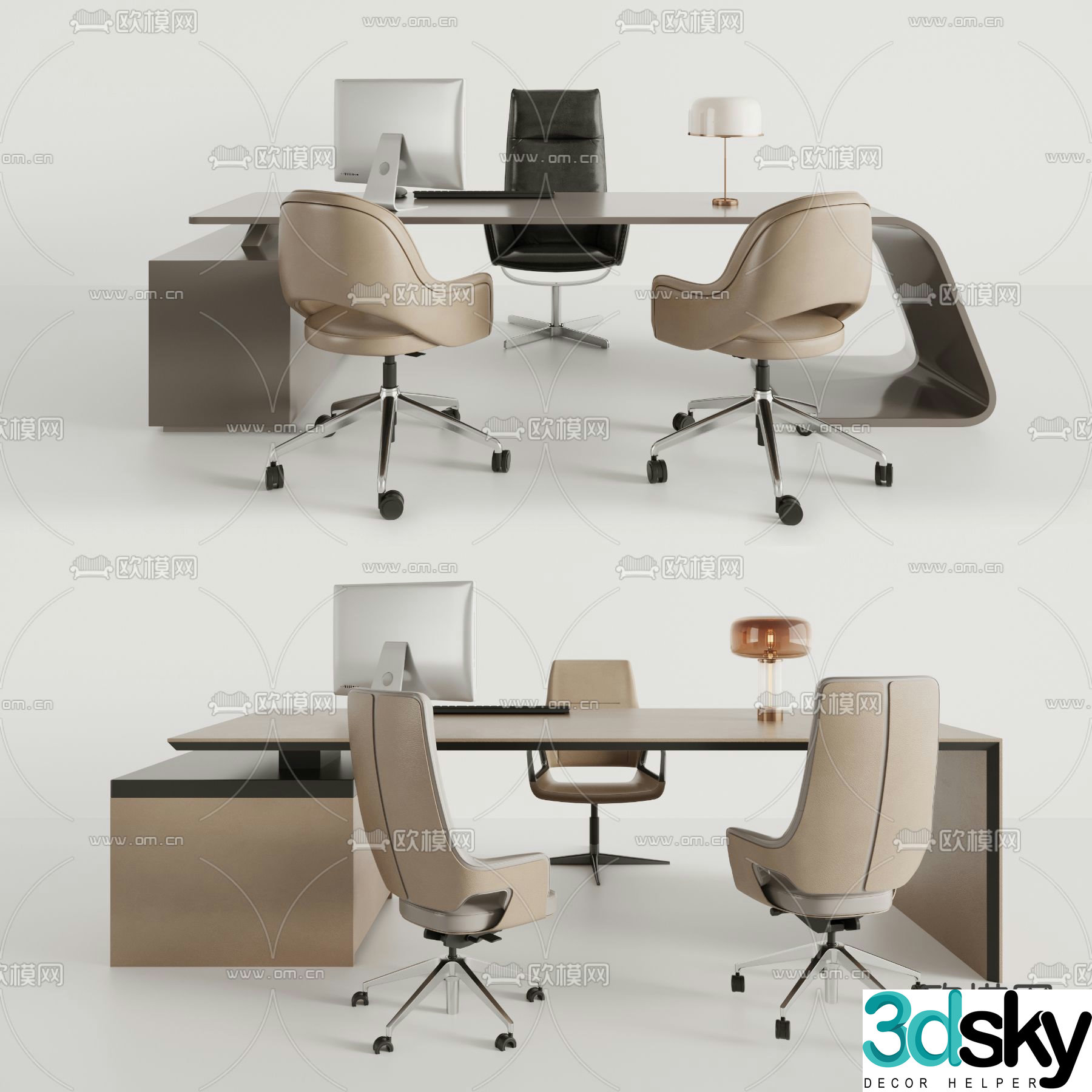 Executive desk boss desk office desk executive desk 3d model
