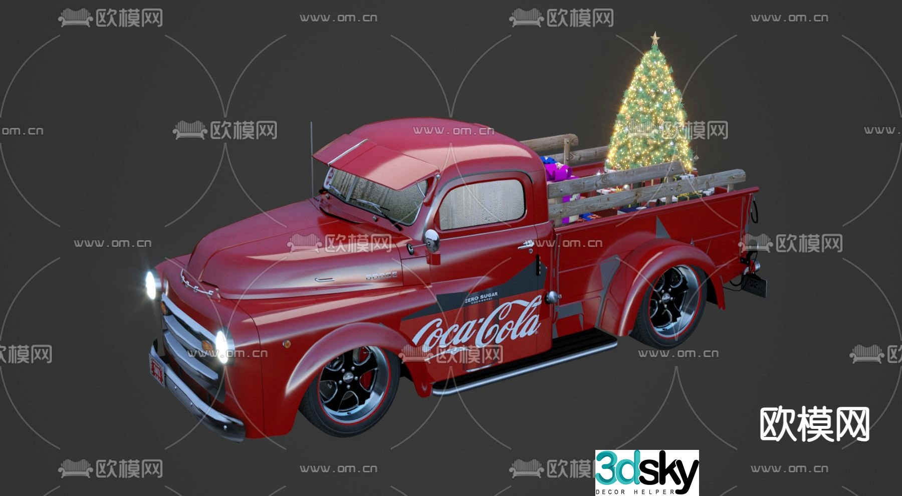 Christmas car truck 3d model