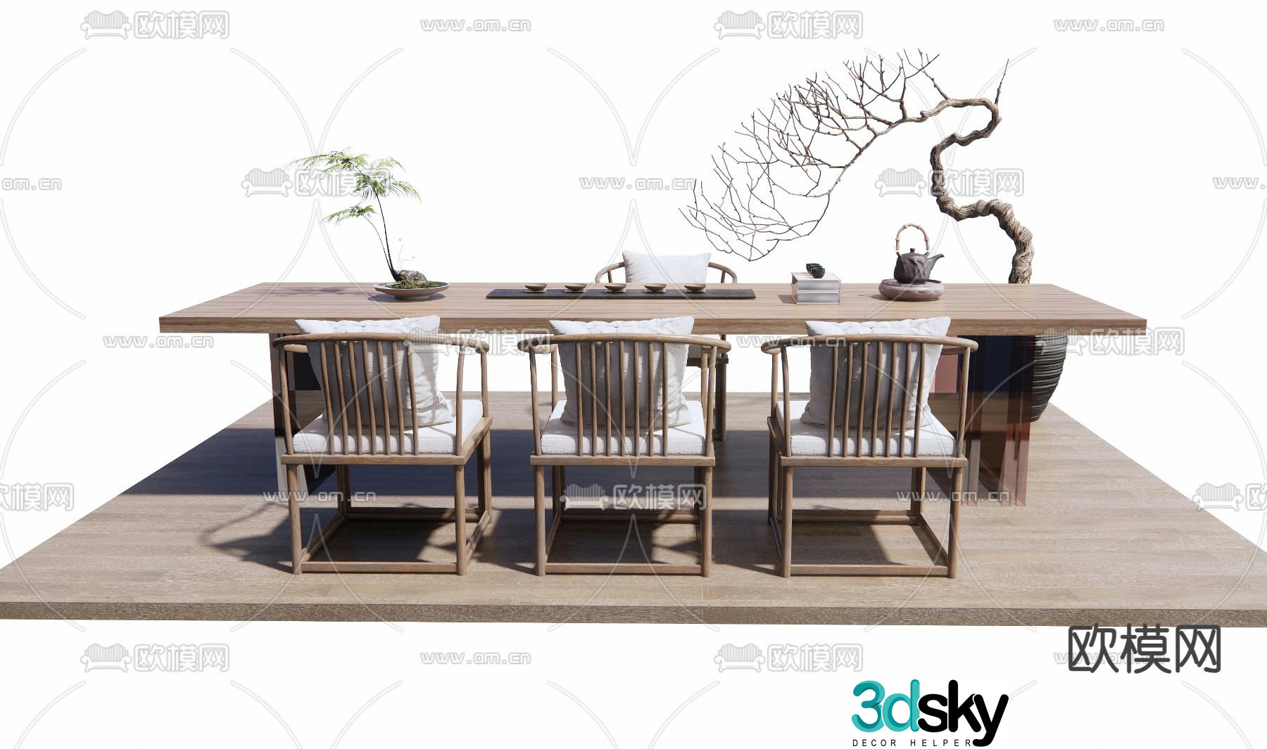 New Chinese style tea table tea table 3d model