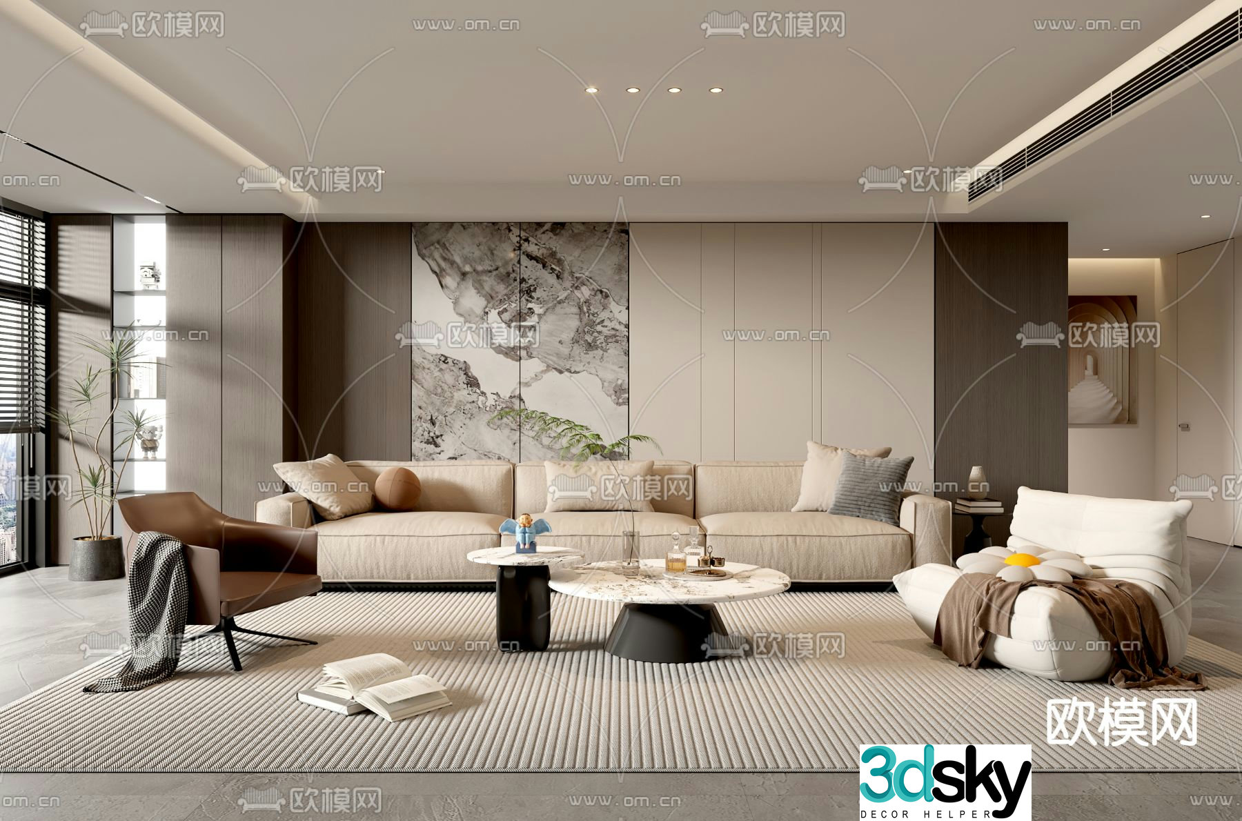 Modern living room 3d model