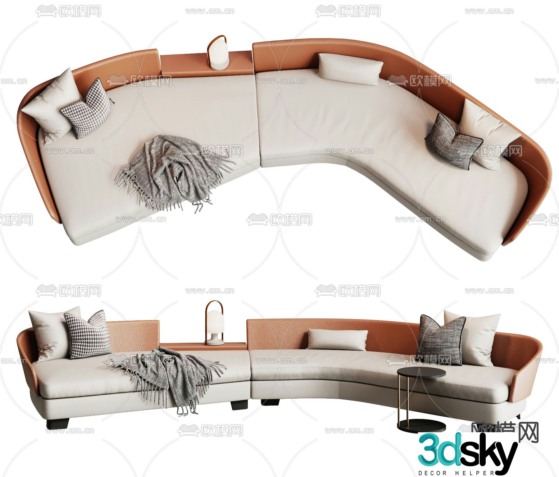 Special shaped sofa curved sofa 3d model