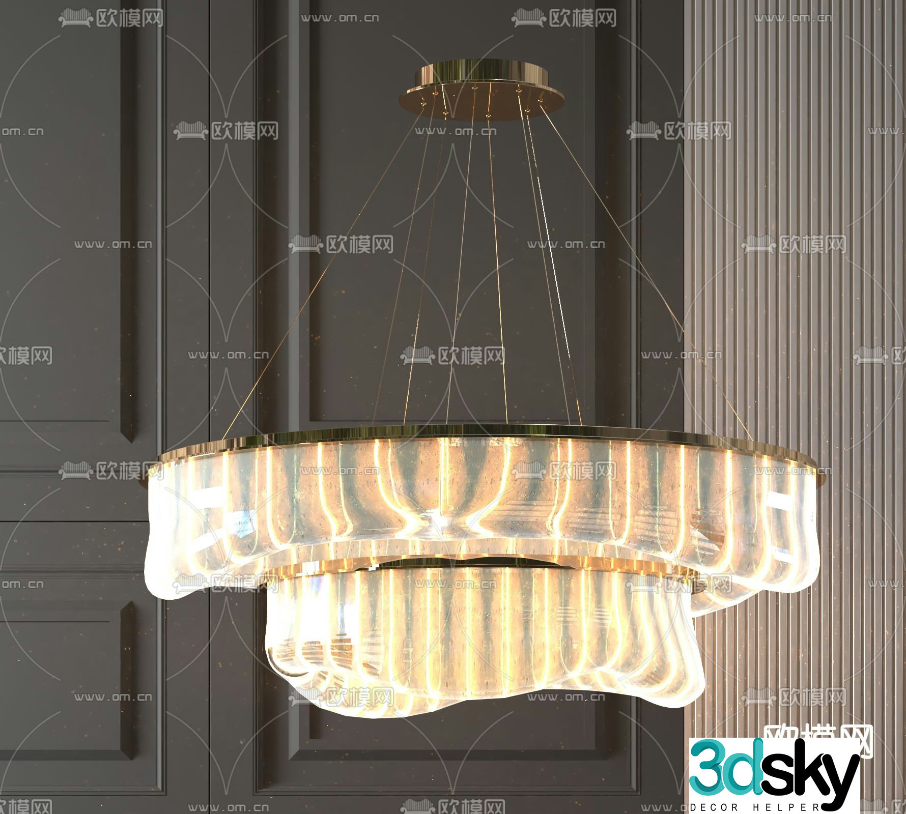 Light luxury chandeliers hall chandeliers 3D model