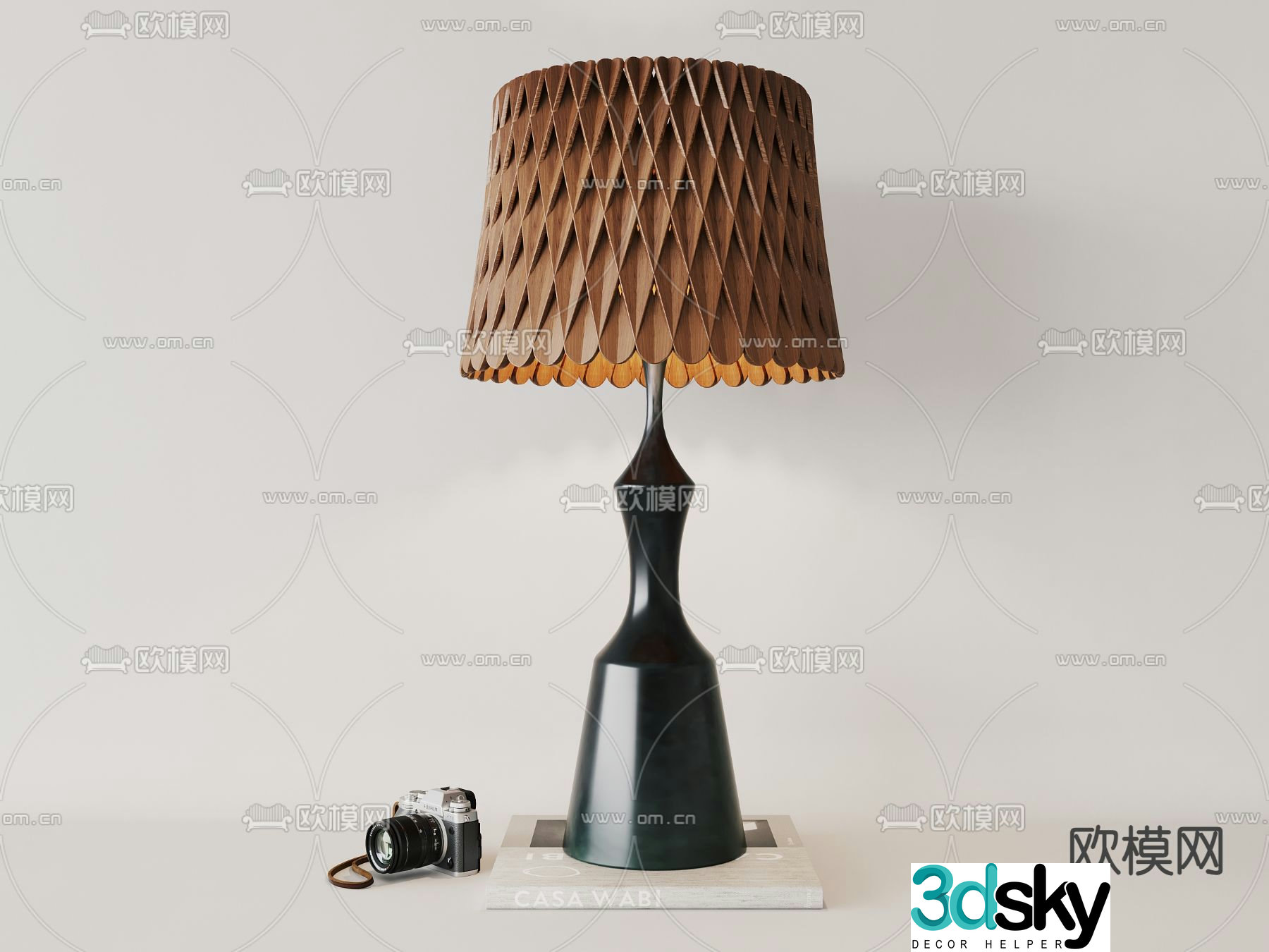 3D model of medieval style table lamp
