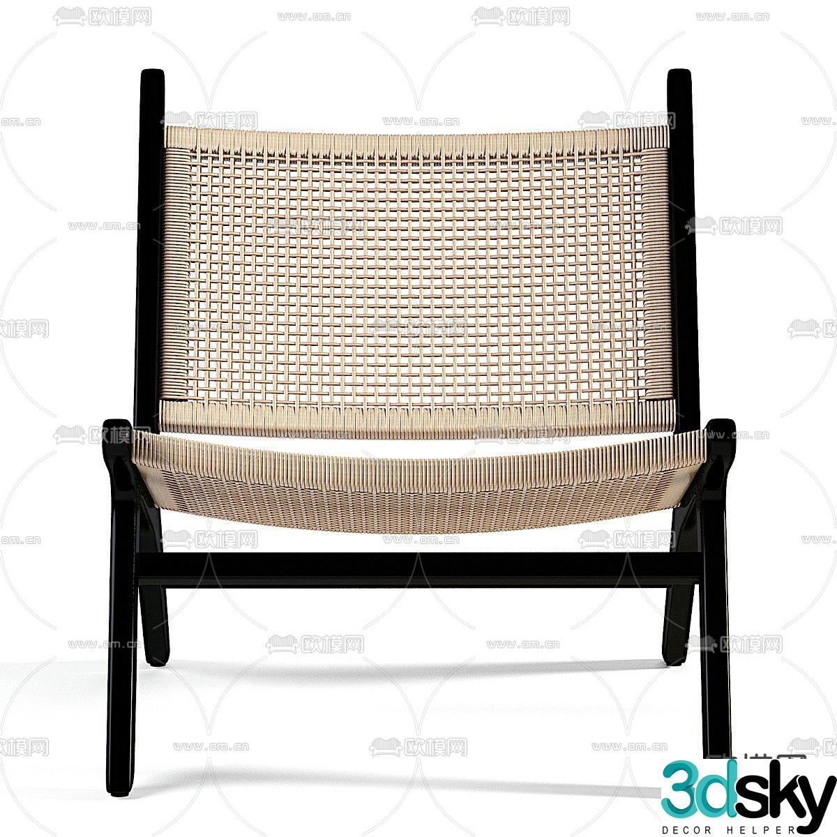 Modica rattan lounge chair 3d model