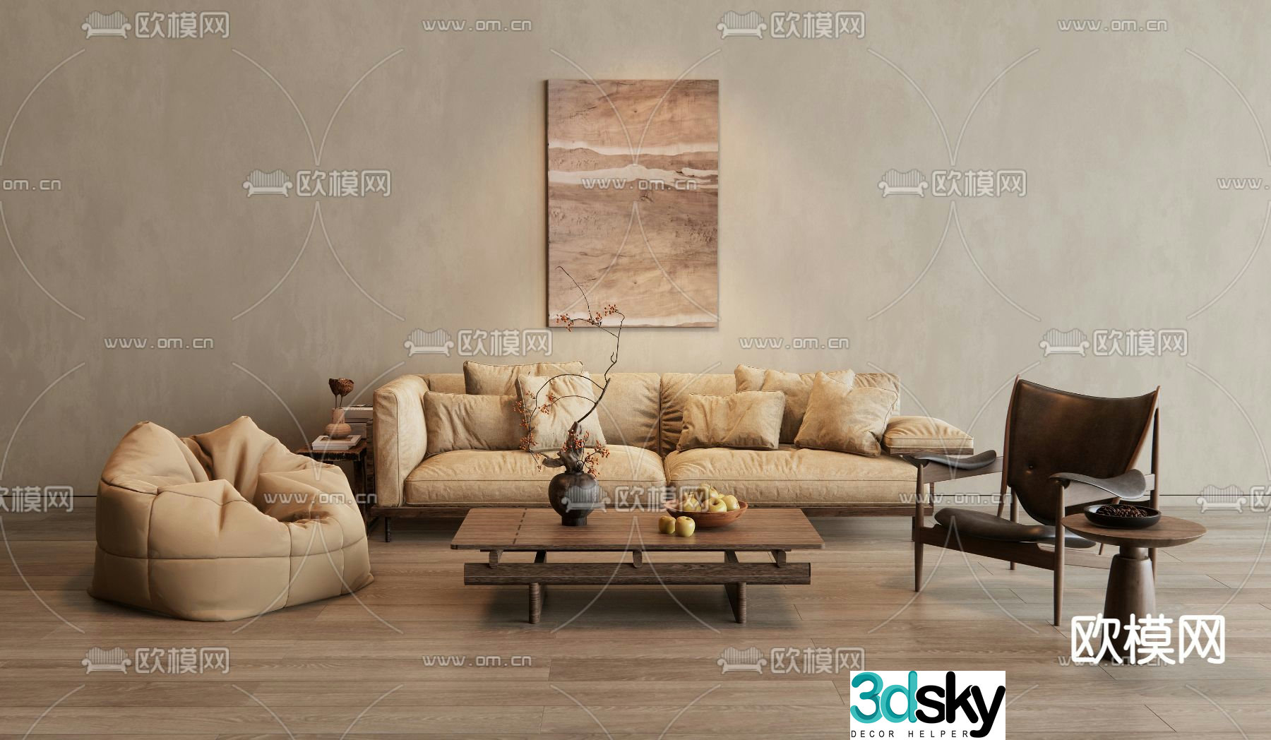 Wabi Sabi modular sofa 3d model