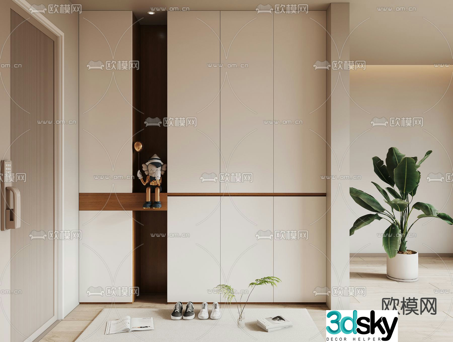 Entrance shoe cabinet 3D model