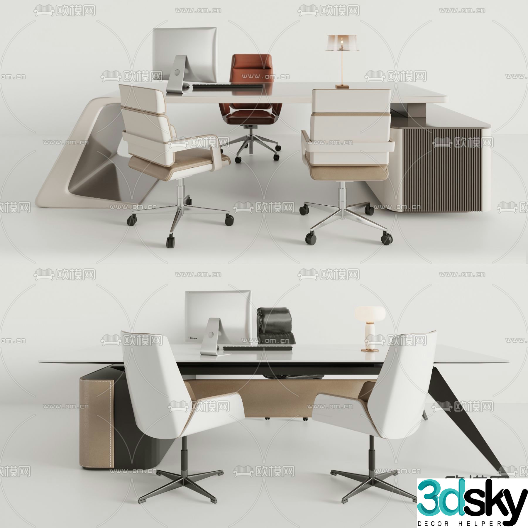 Executive desk boss desk office desk executive desk 3d model