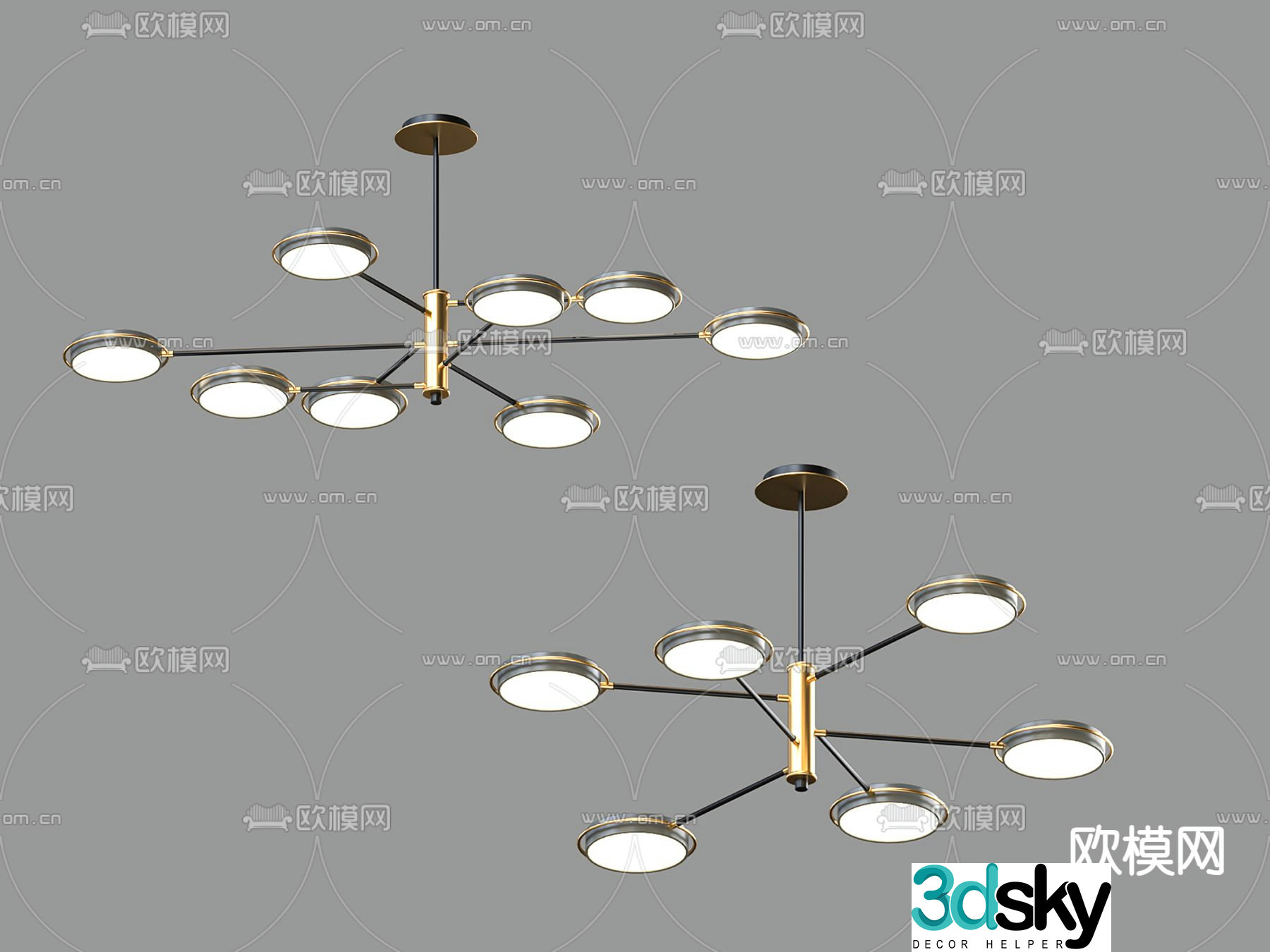 Light luxury chandeliers hall chandeliers 3D model