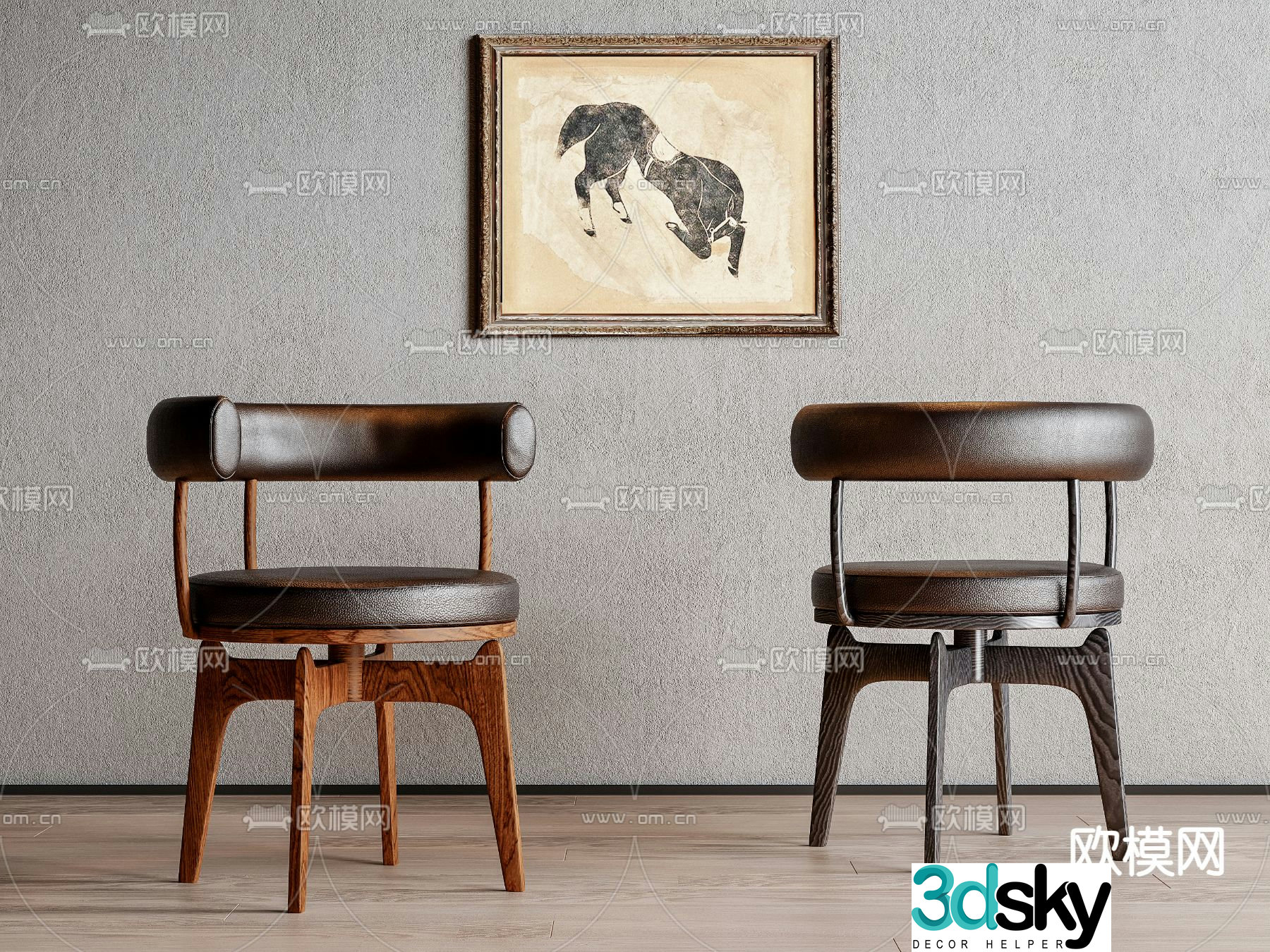 Wabi-sabi chair dining chair 3d model
