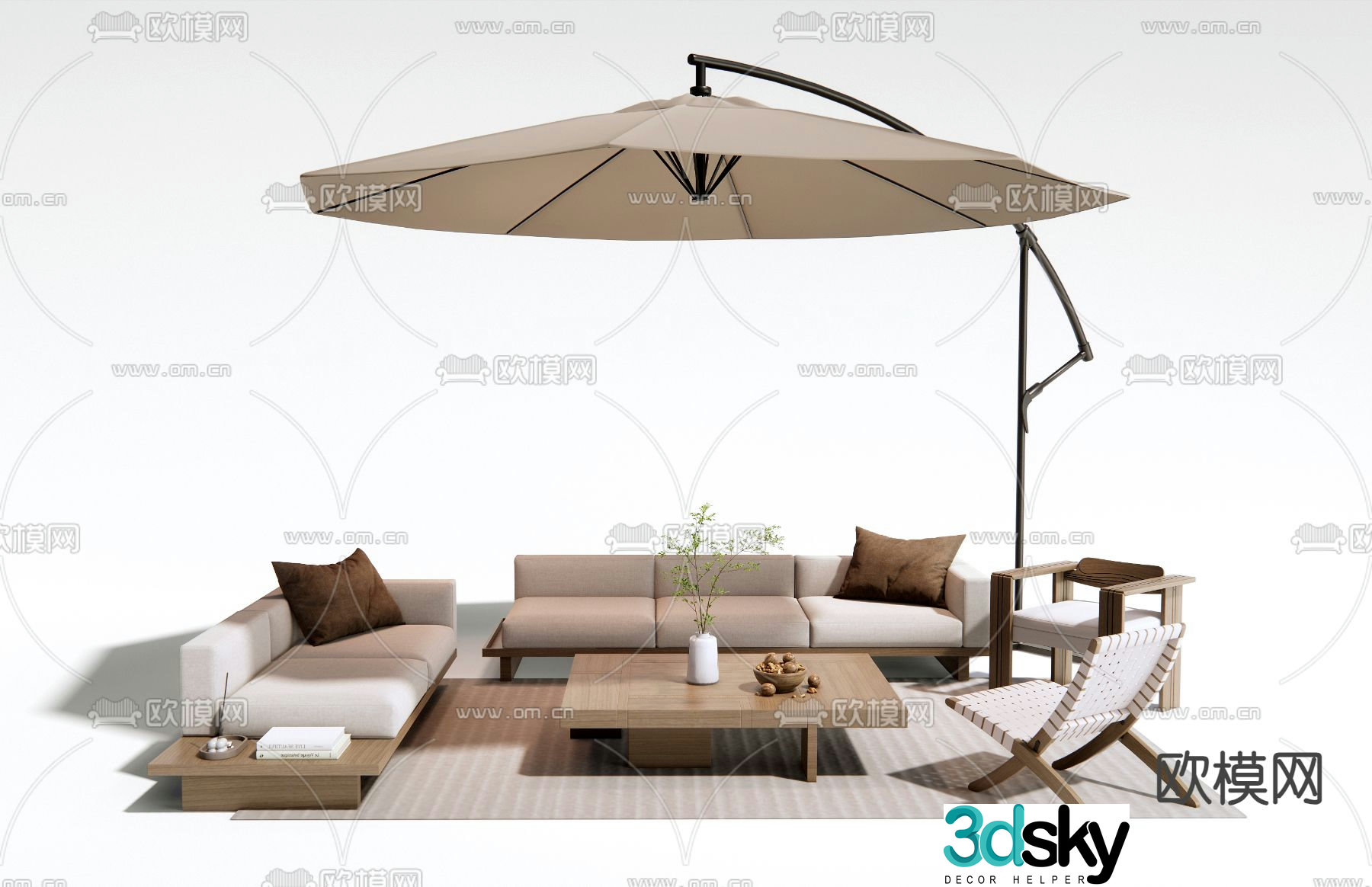 Outdoor sofa modular sofa 3d model