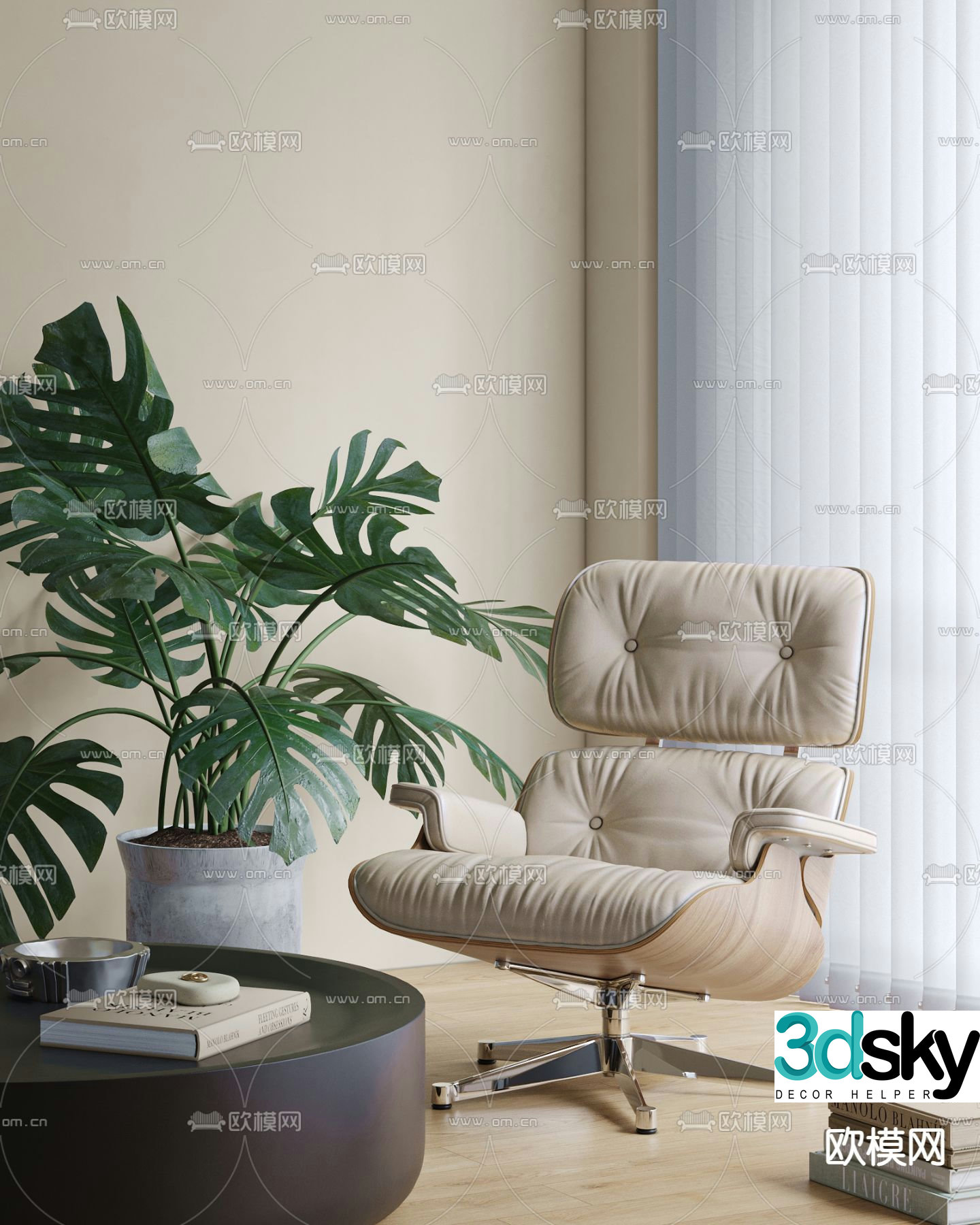 Modern lounge chair armchair 3d model