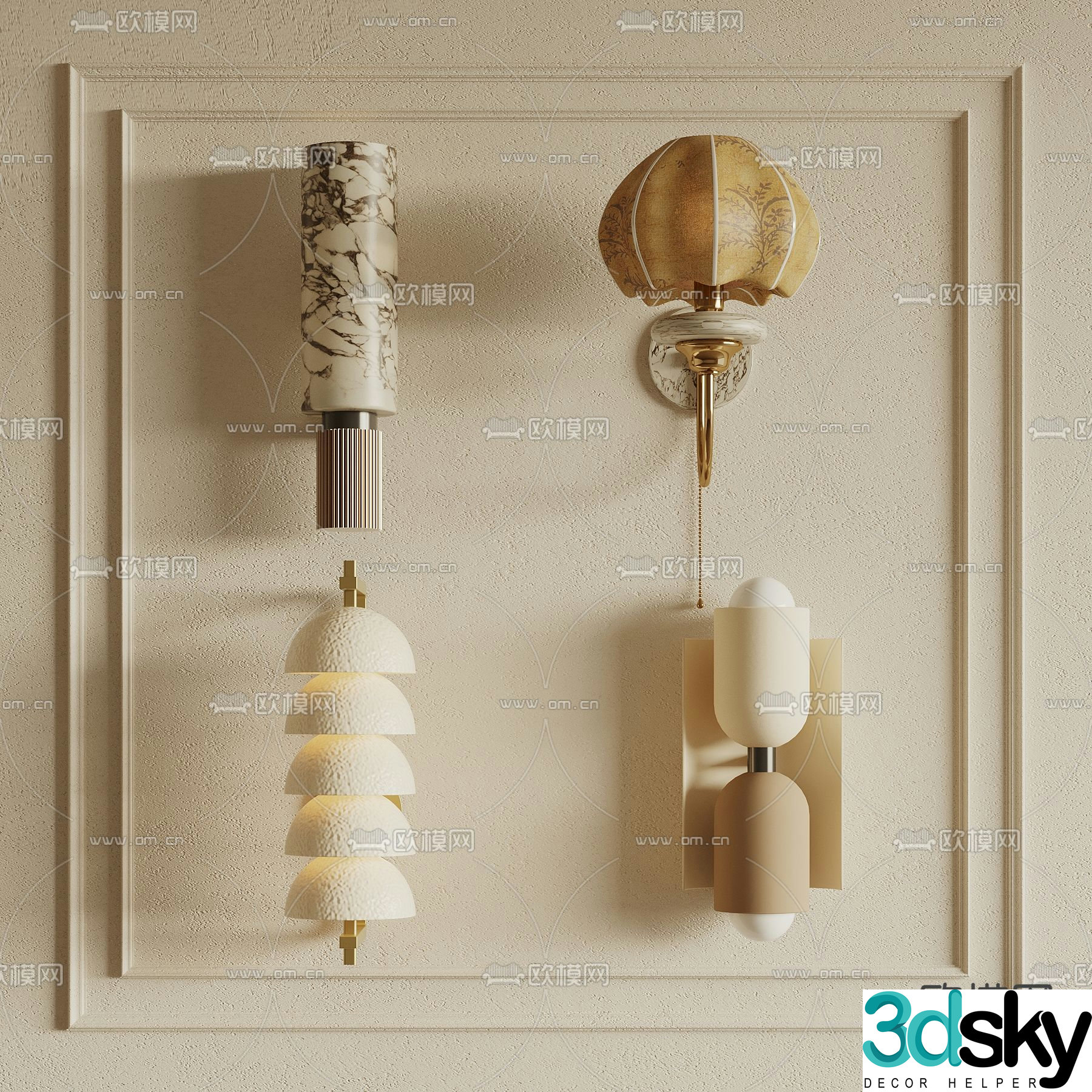 Medieval style wall lamp 3d model